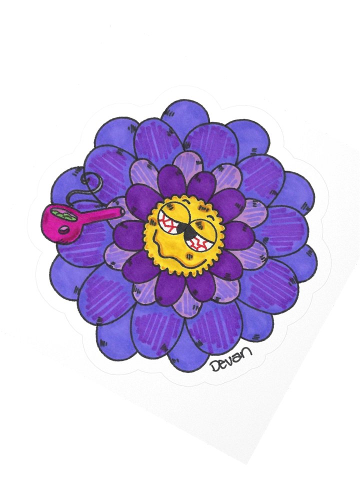 Purple Stoner Flower Sticker product image (2)