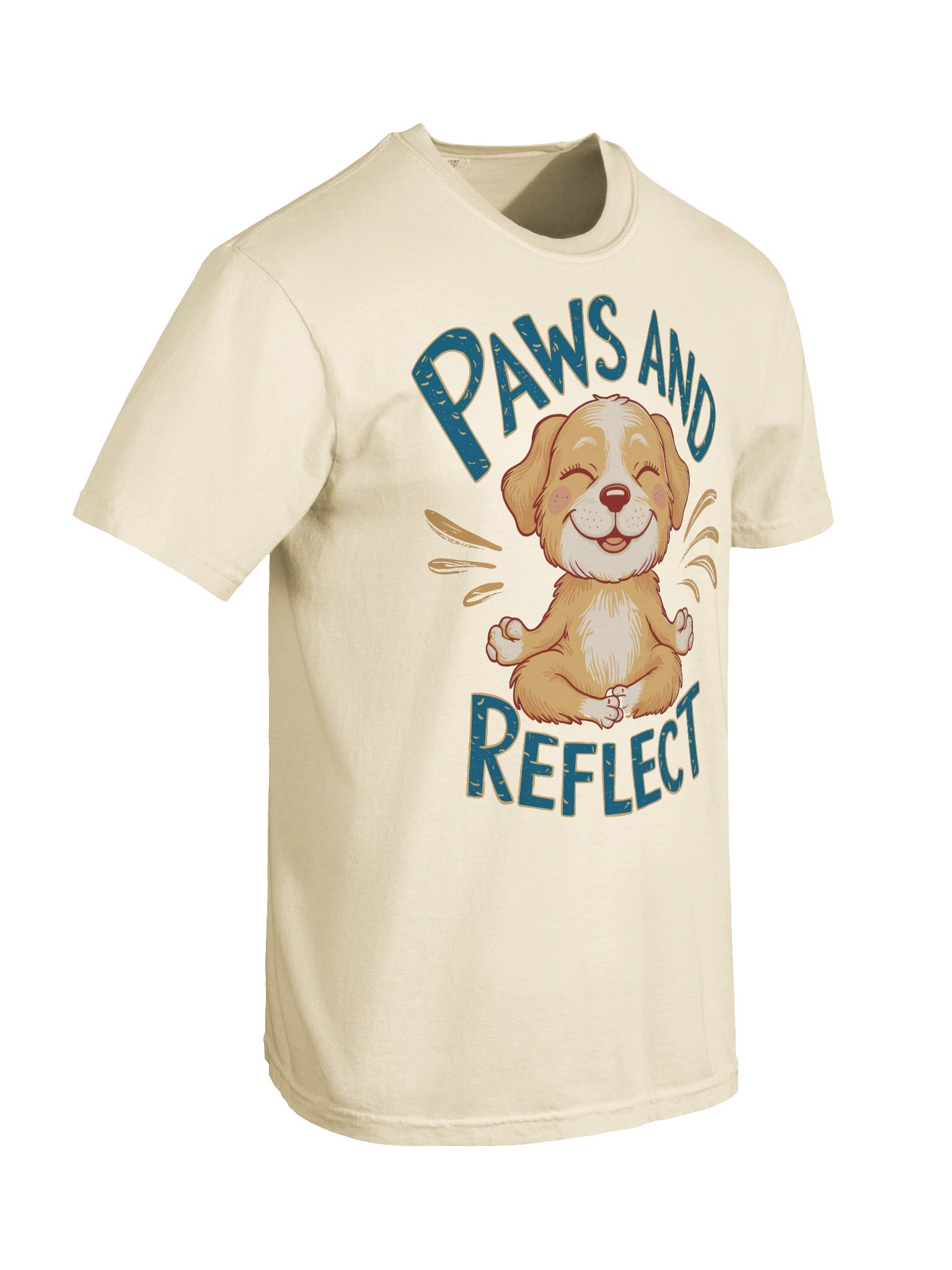 Paws and Reflect Cartoon Dog Meditation T-Shirt product image (6)