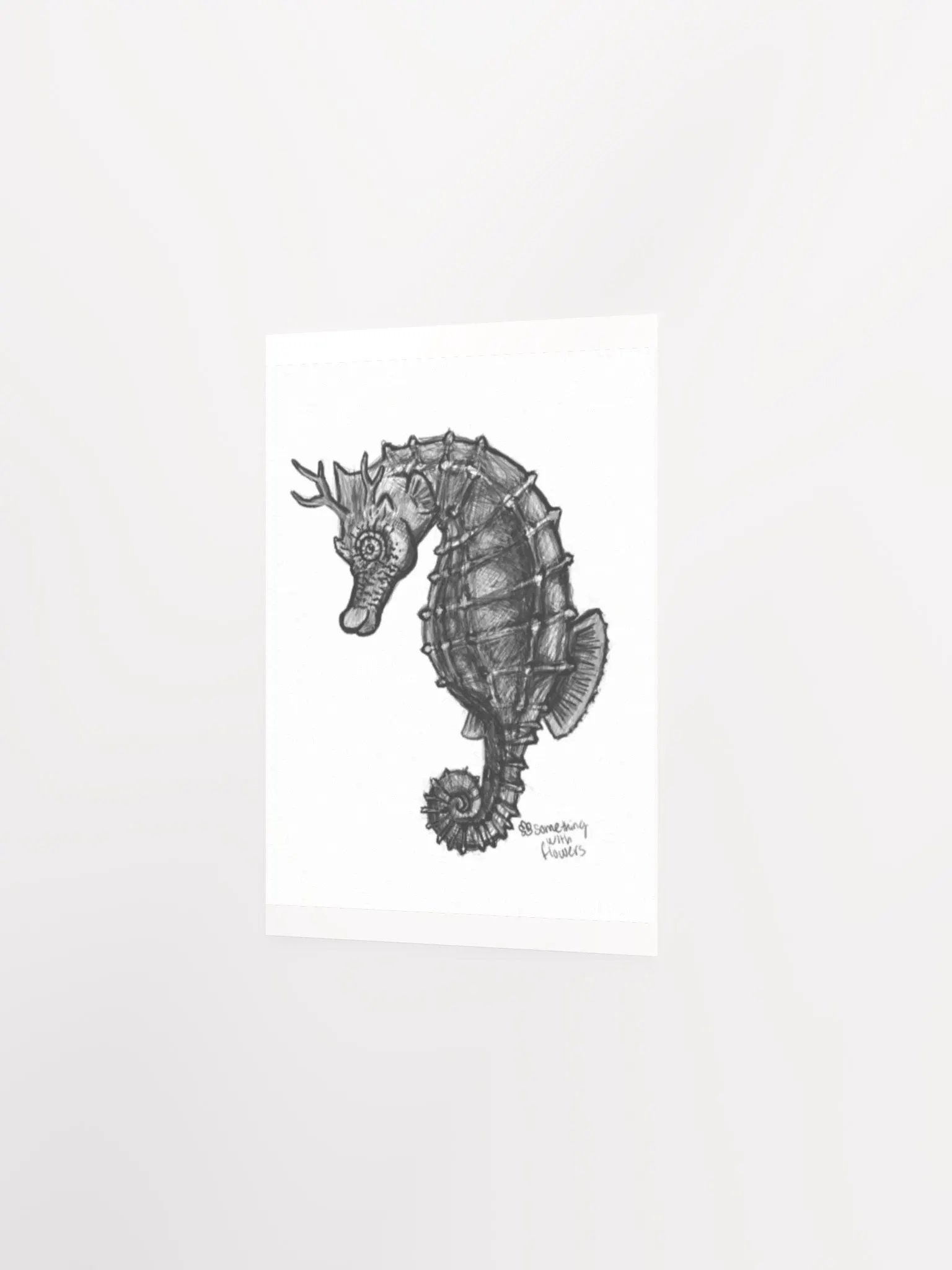 Pencil Sketch Branchy Seahorse - digital art Print (PRINT ONLY) product image (3)