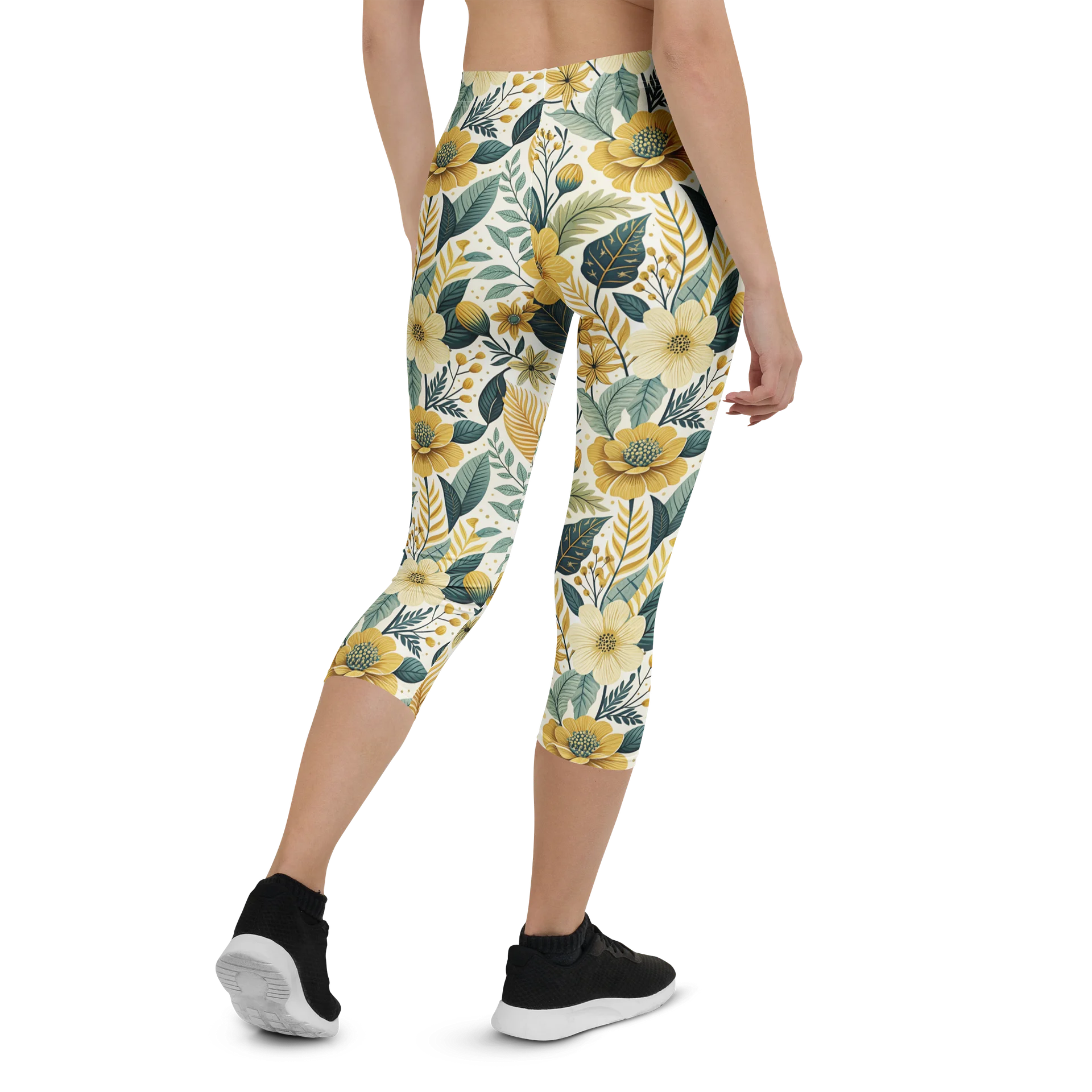 Golden Flower Capri Leggings product image (3)