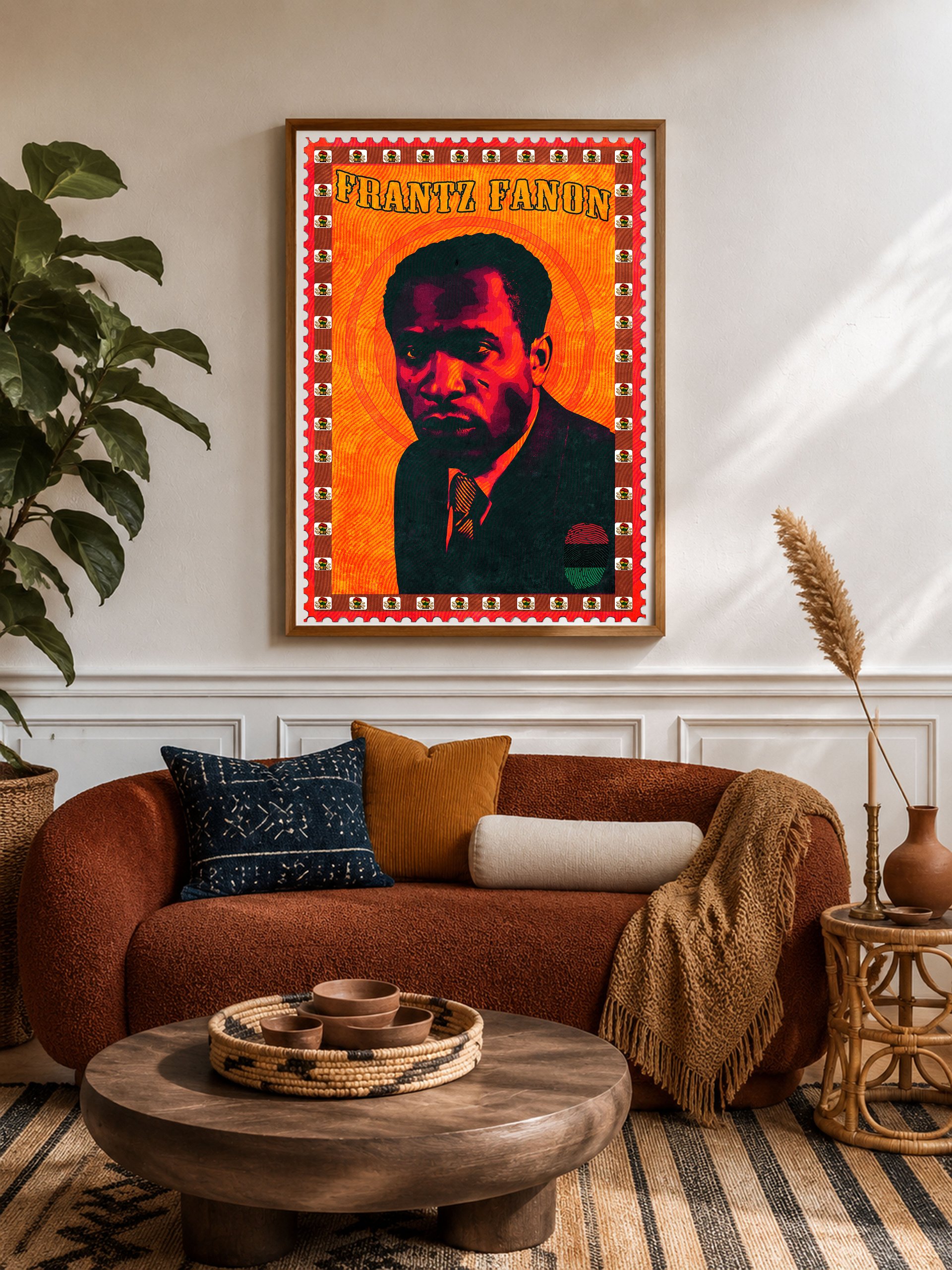 Frantz Fanon Vintage Postage Stamp Poster | Pan-African Wall Art product image (1)