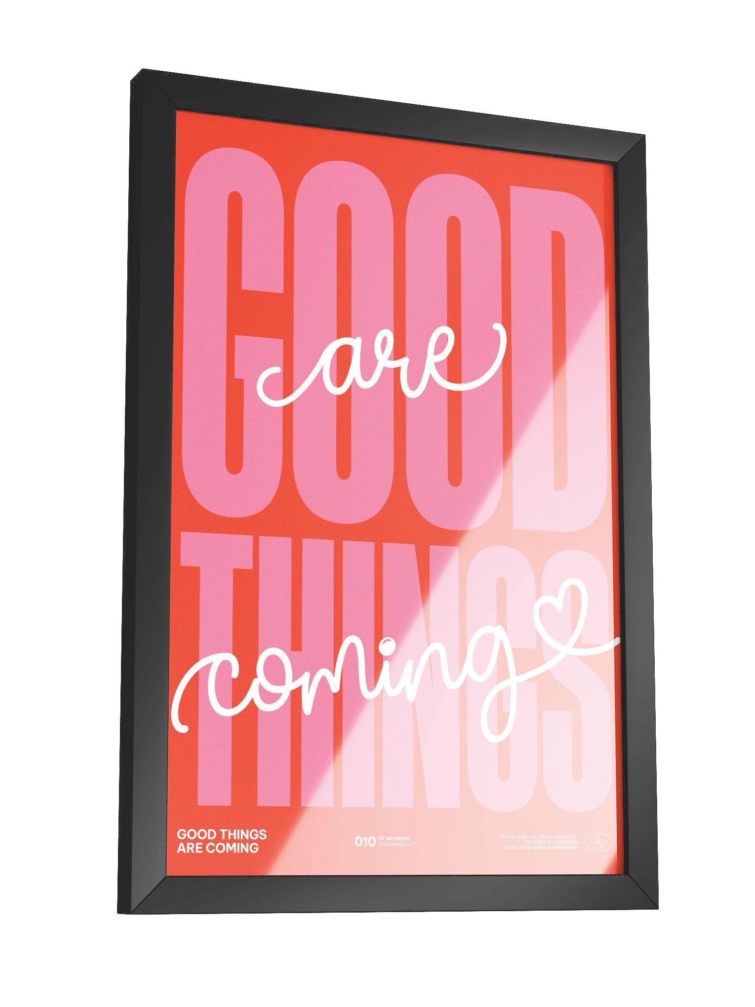 "GOOD THINGS ARE COMING" Typography Framed Poster product image (9)