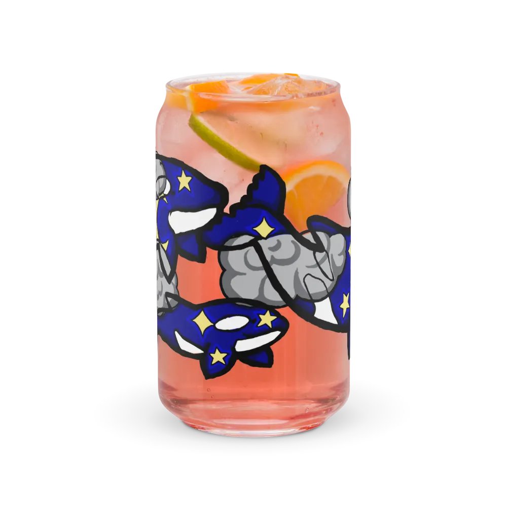 midnight orcas can-shaped glass product image (7)