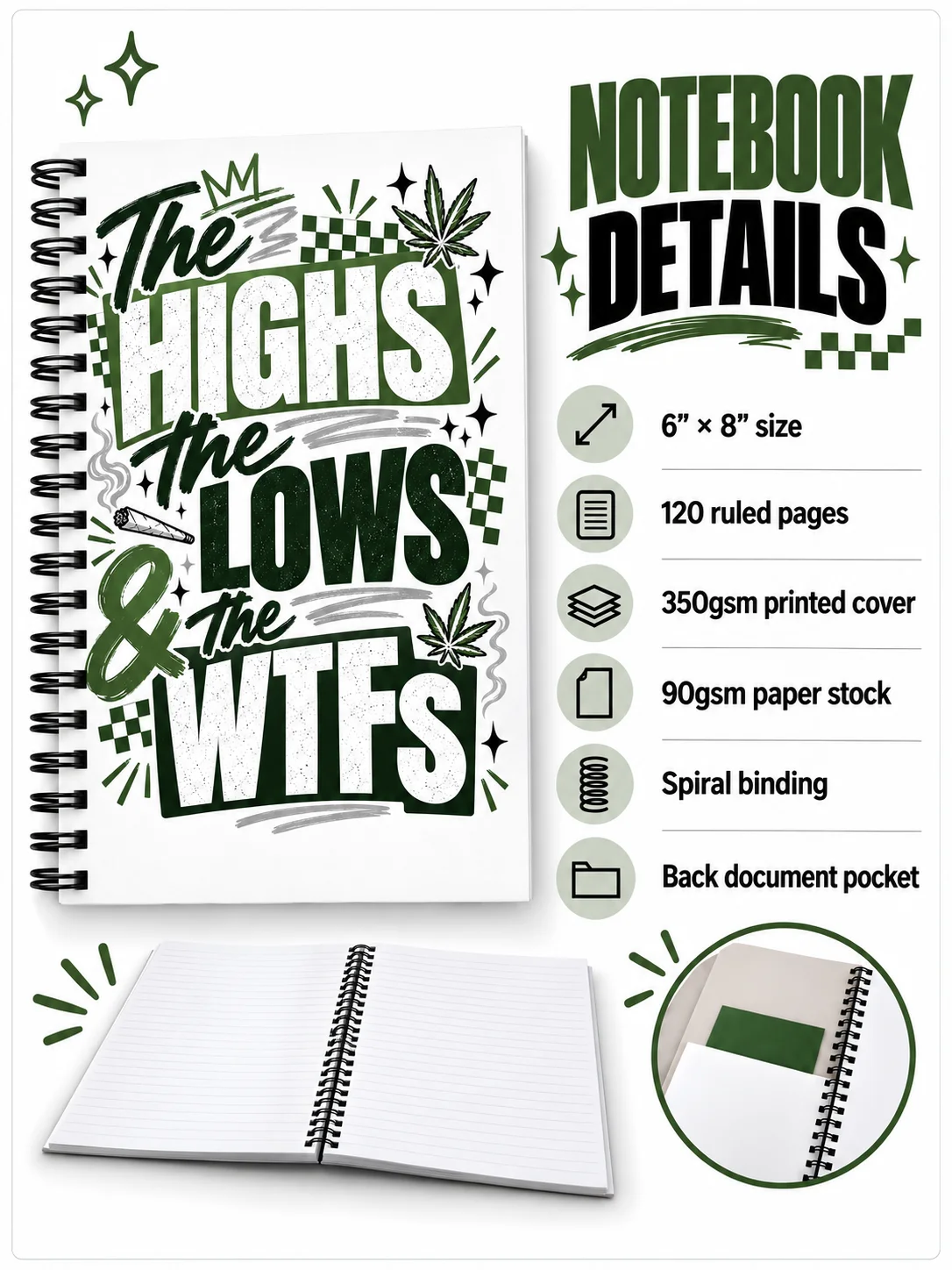 The Highs, the Lows & the WTFs | Spiral Writing Journal product image (2)