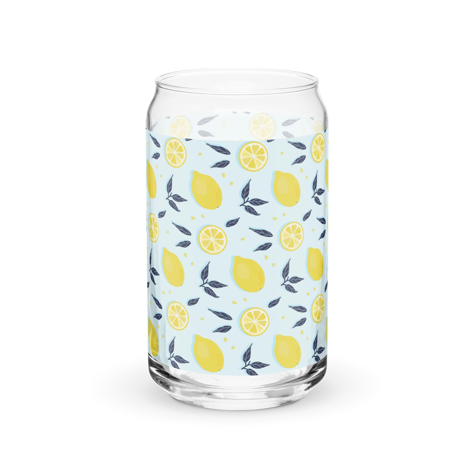 Stylish Can-Shaped Glass with Bright Lemon Print product image (1)