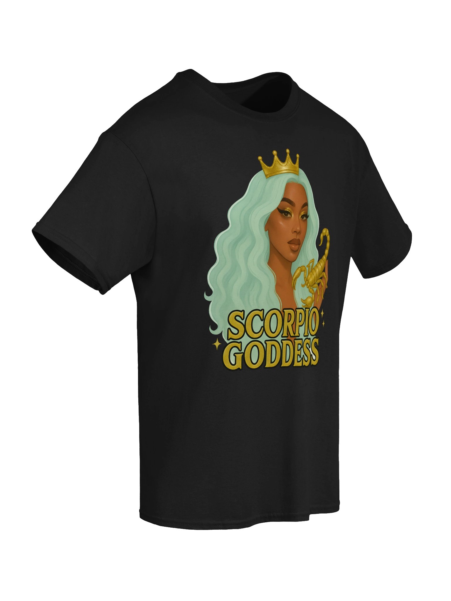 Scorpio Goddess Mint Hair Crown Tee product image (41)