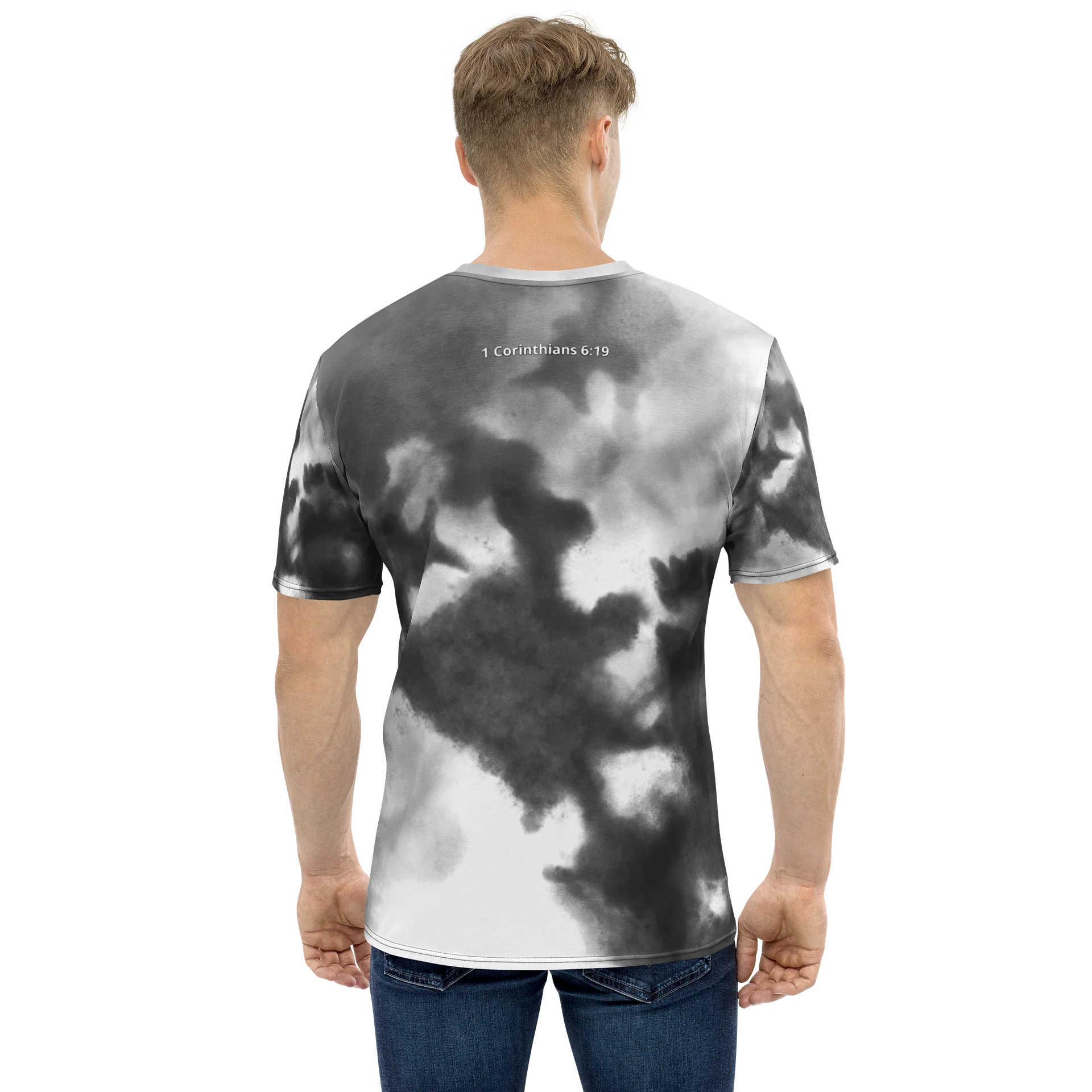 His House Mens Performance T-Shirt - B&W Tie Dye product image (1)
