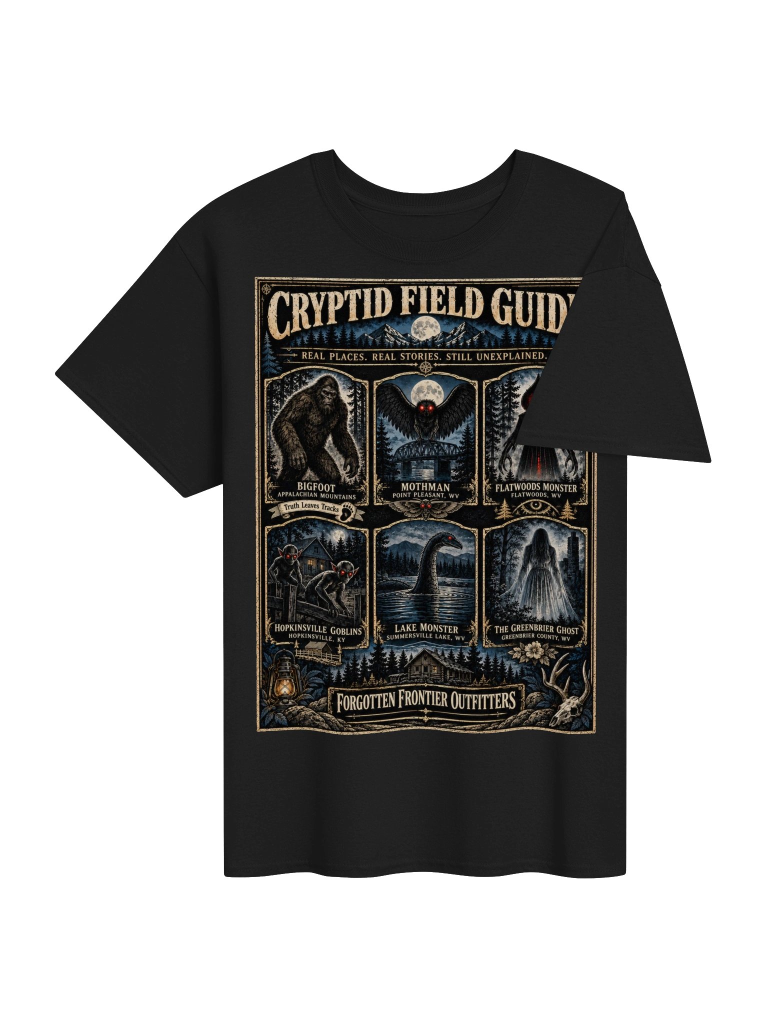 Cryptid Field Guide T-Shirt – Bigfoot, Mothman & Appalachian Legends Tee product image (5)