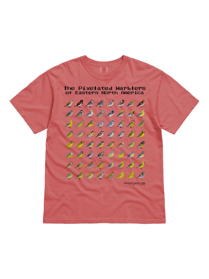 The Pixelated Warblers of Eastern North America Heavyweight Tee (black text) product image (1)
