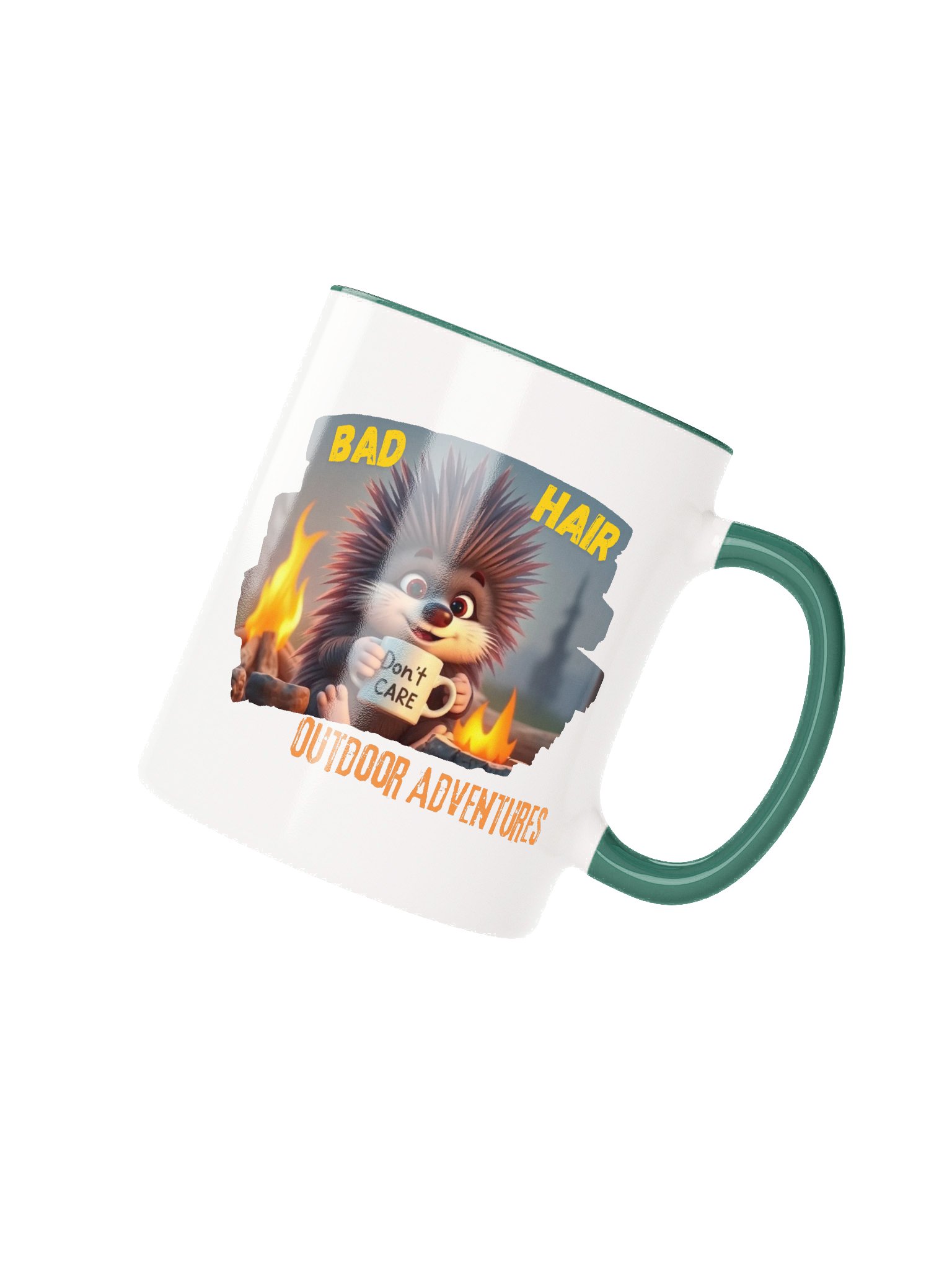 Bad Hair, Don’t Care” Porcupine Mug (with color inside) product image (17)