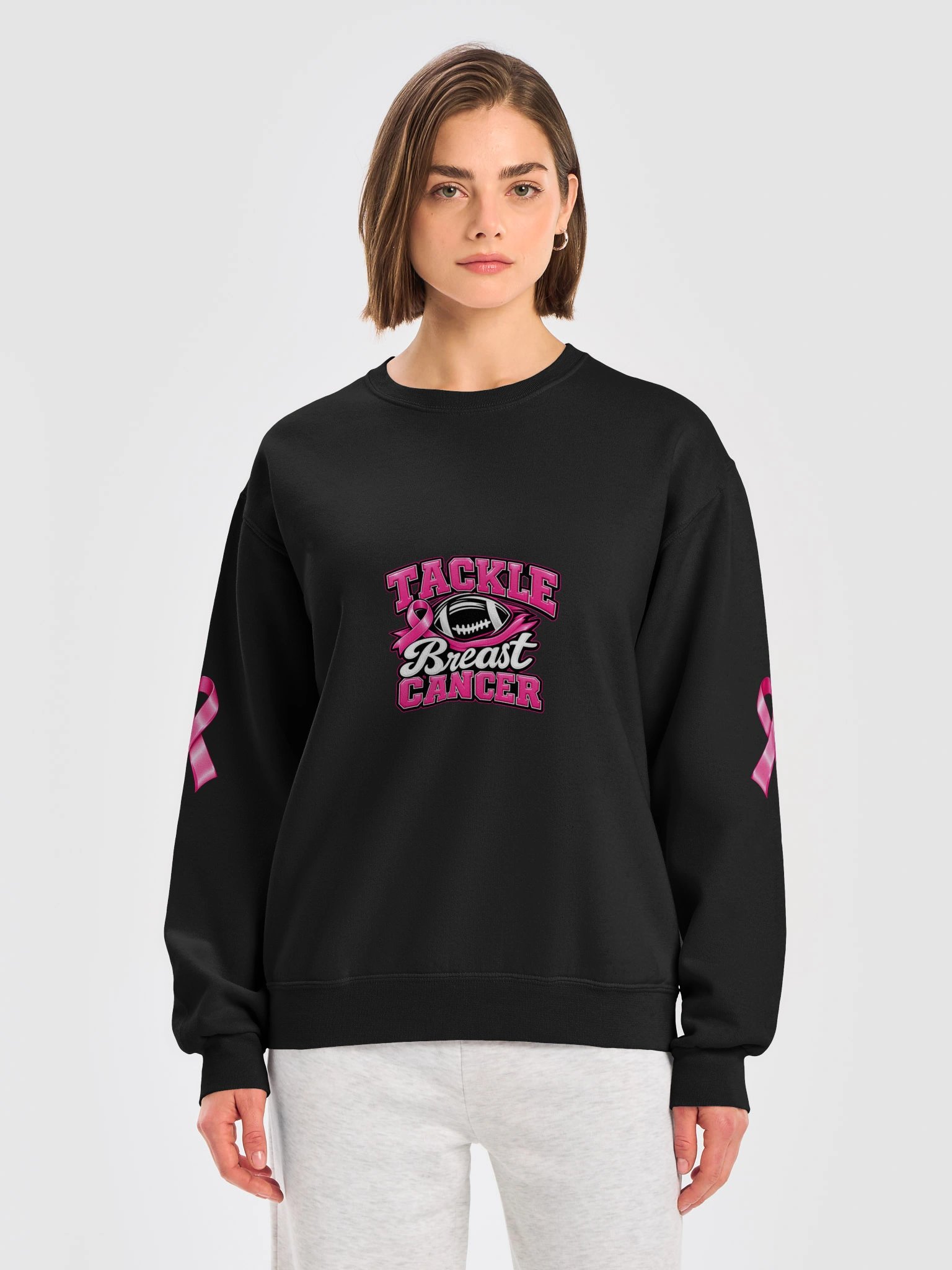 Tackle Breast Cancer Football Awareness Sweatshirt product image (18)