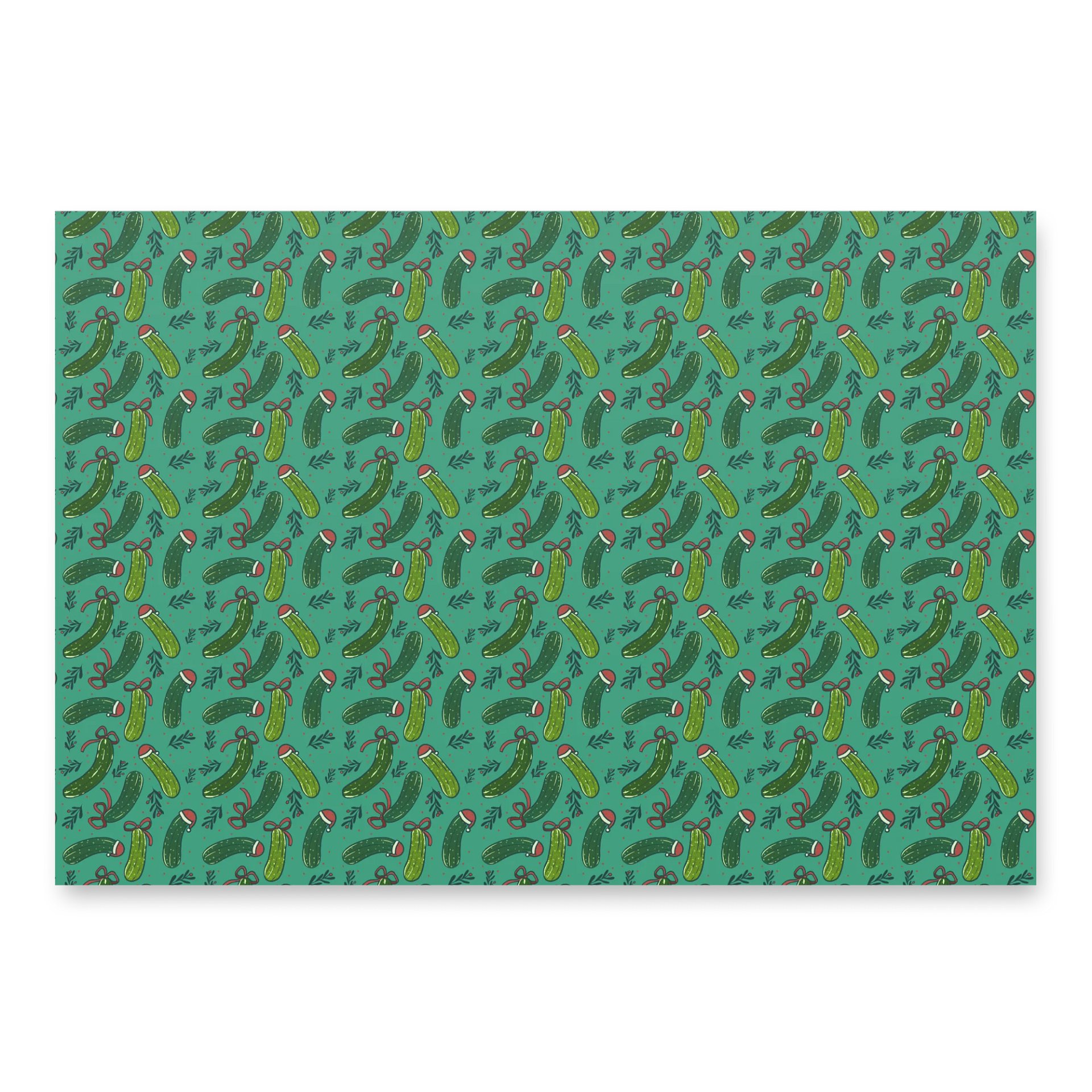 Christmas Pickles Pattern Wrapping Paper in Dark Green, 3 Pack product image (1)