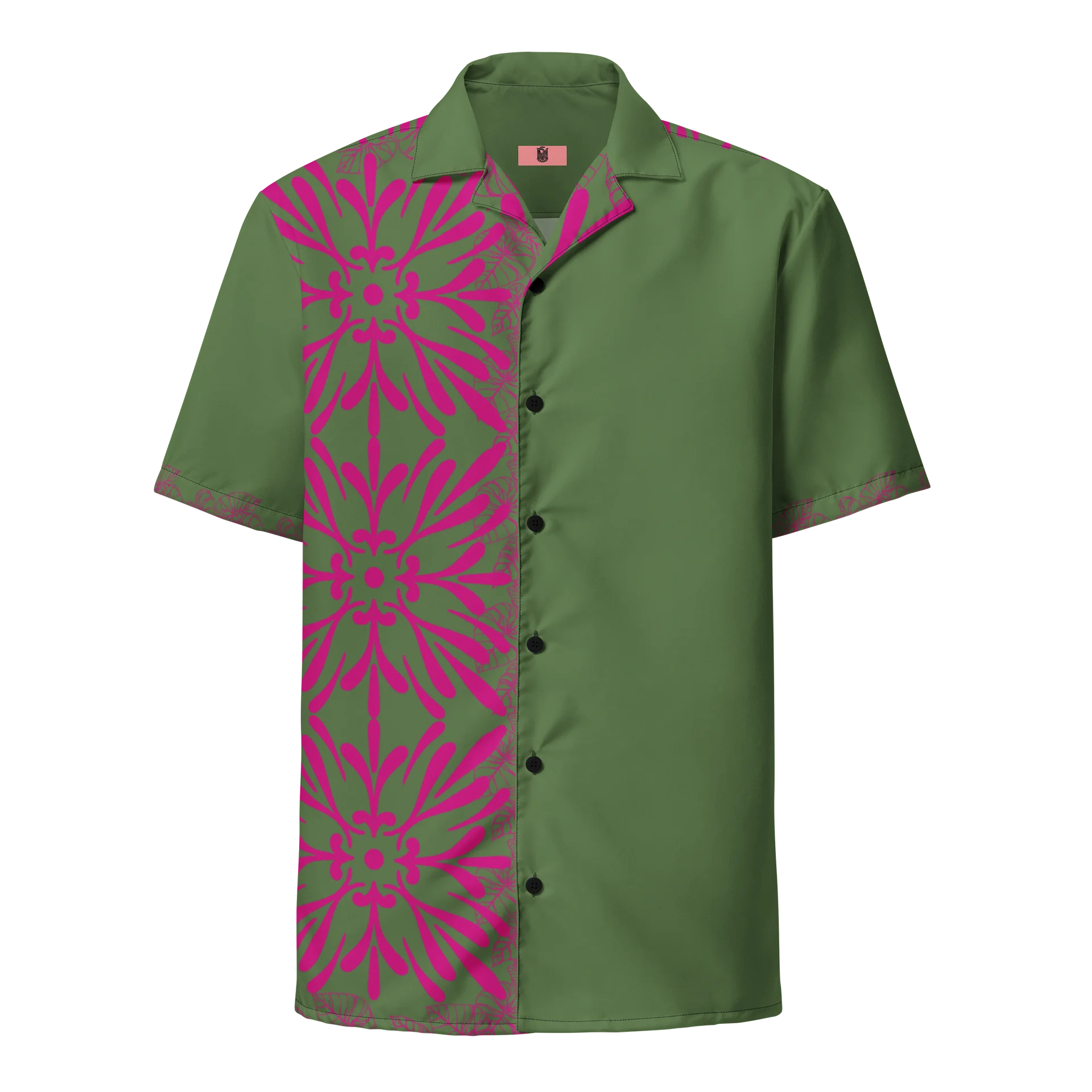 Chemise locale en treillis olive et magenta — PU MANATU product image (1)