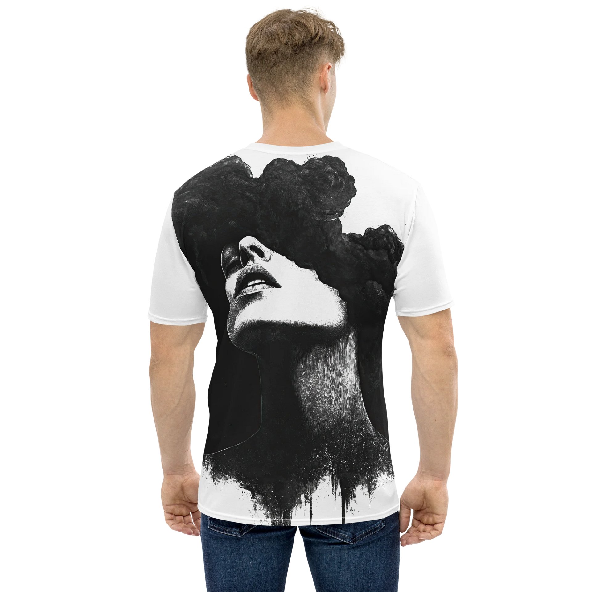 Monochrome Phantom Face All-Over Print T-Shirt product image (2)