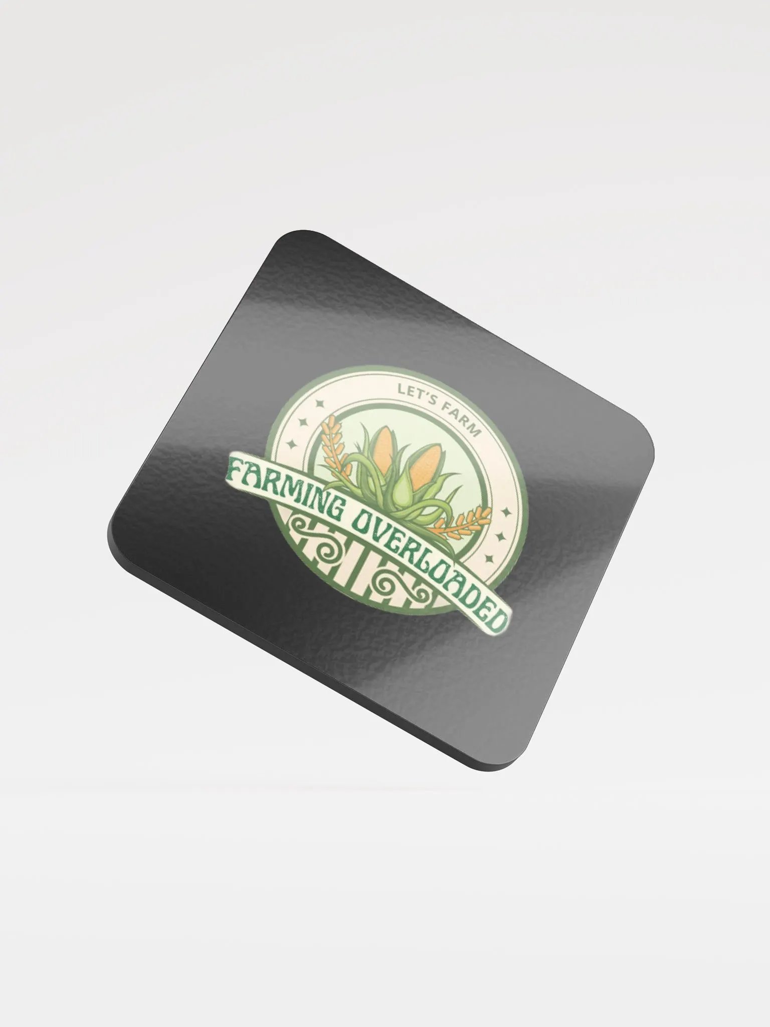 Farming Overloaded Black Glossed Cork Coaster product image (1)