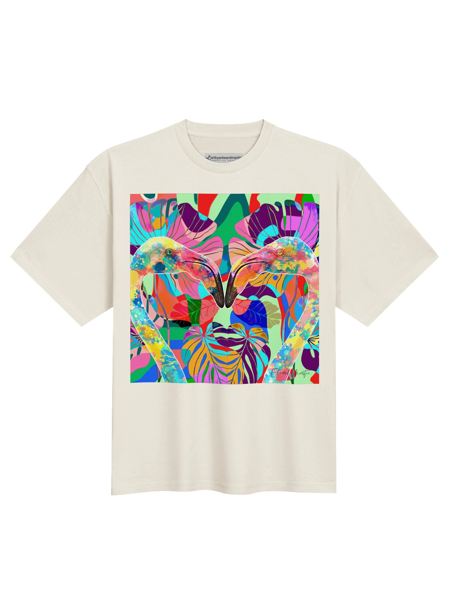 Avian Devotion Collage Art by Edward Martin Oversized Tee product image (2)
