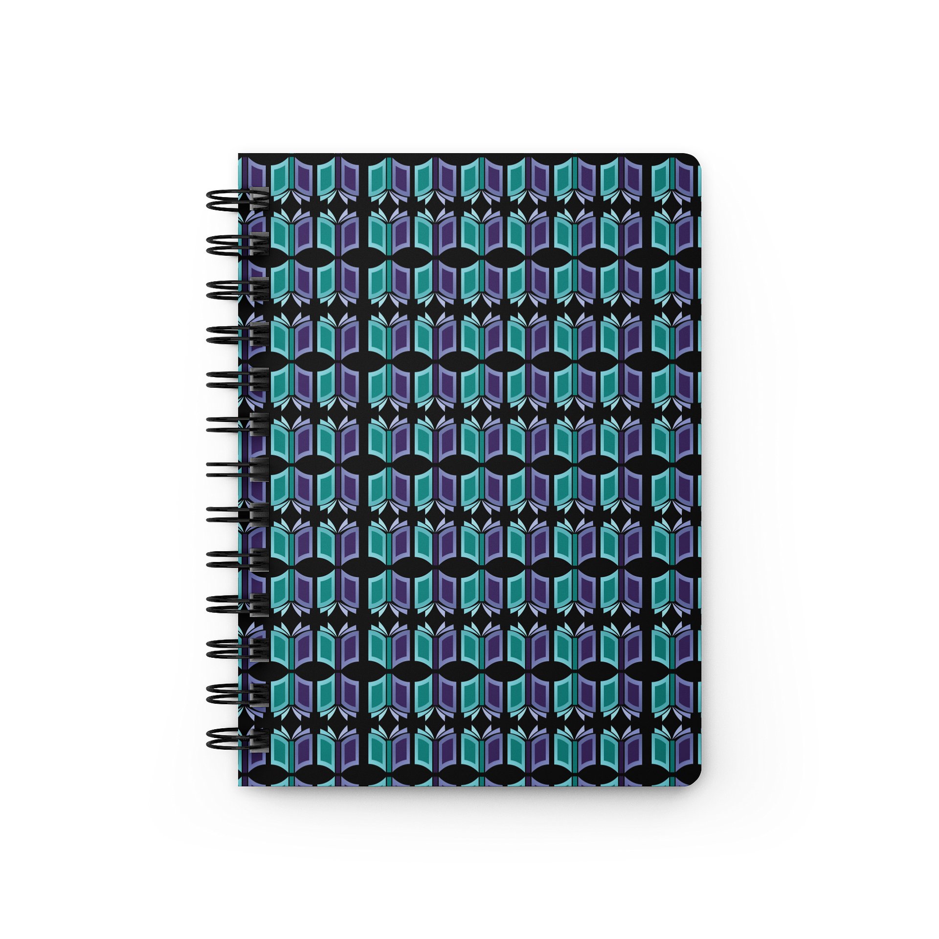 Bookish Spiral Notebook (Black Background) product image (1)