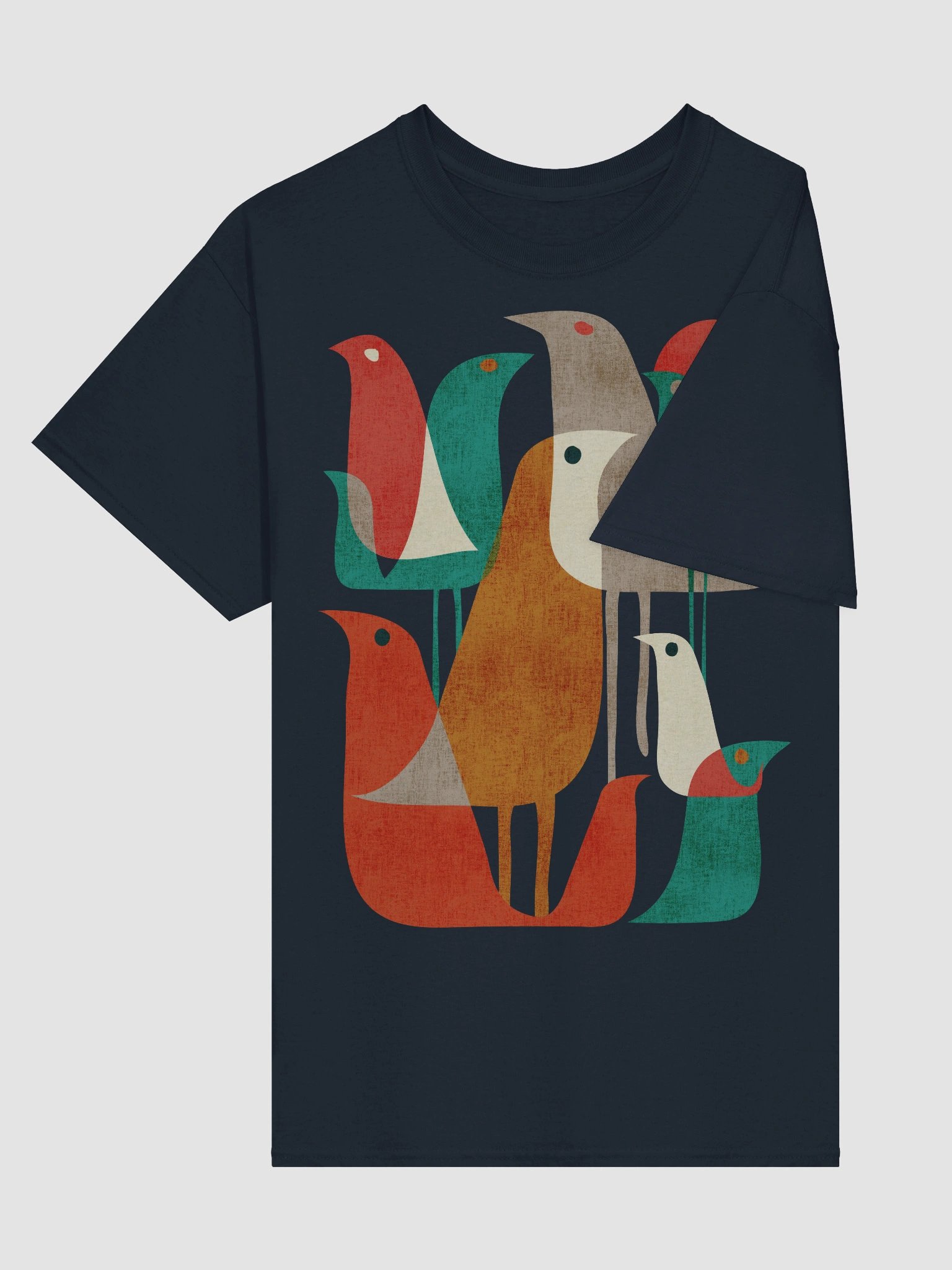 Mid-century birds graphic t-shirt product image (27)