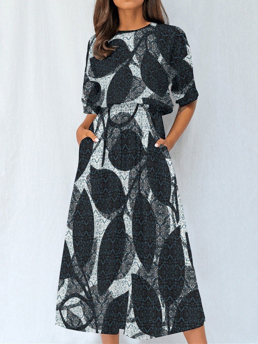 Midnight Botanical Print Midi Dress product image (3)