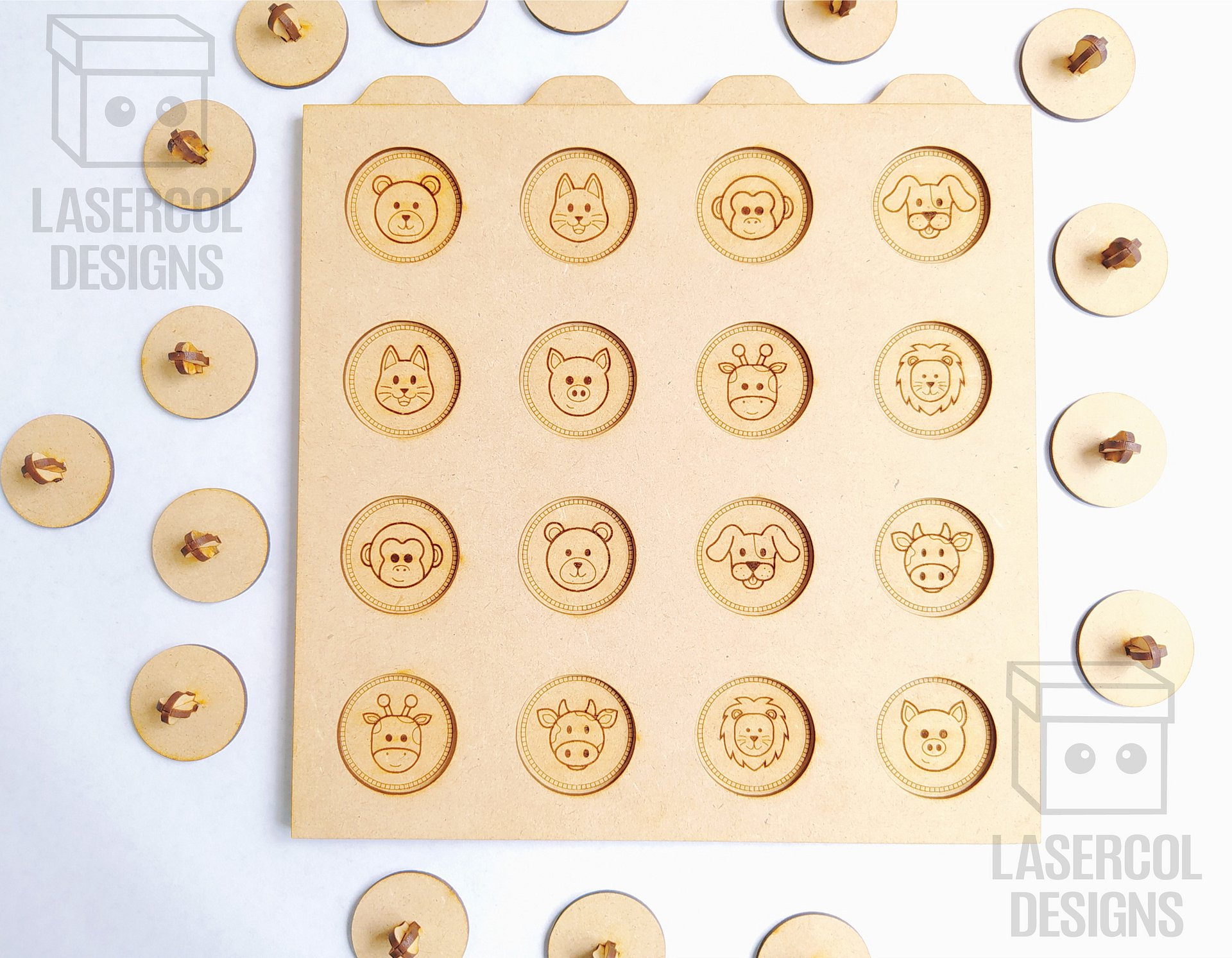 Memory Game (Animals) Version 1 and 2 - Laser Cut Files product image (9)