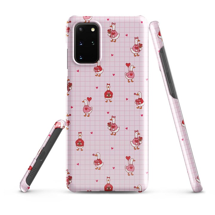 Pink Coquette Valentine Goose Samsung® Snap 20 Plus, FE, 20 Ultra, 20, 21 FE, 21, 21 Plus, 21 Ultra, 22, 22 Plus, 22 Ultra, 23, 23 Ultra, 23 Plus, 24 Plus, 24, 24 Ultra, 25 Plus, 25 Ultra, 25 Cases. product image (2)
