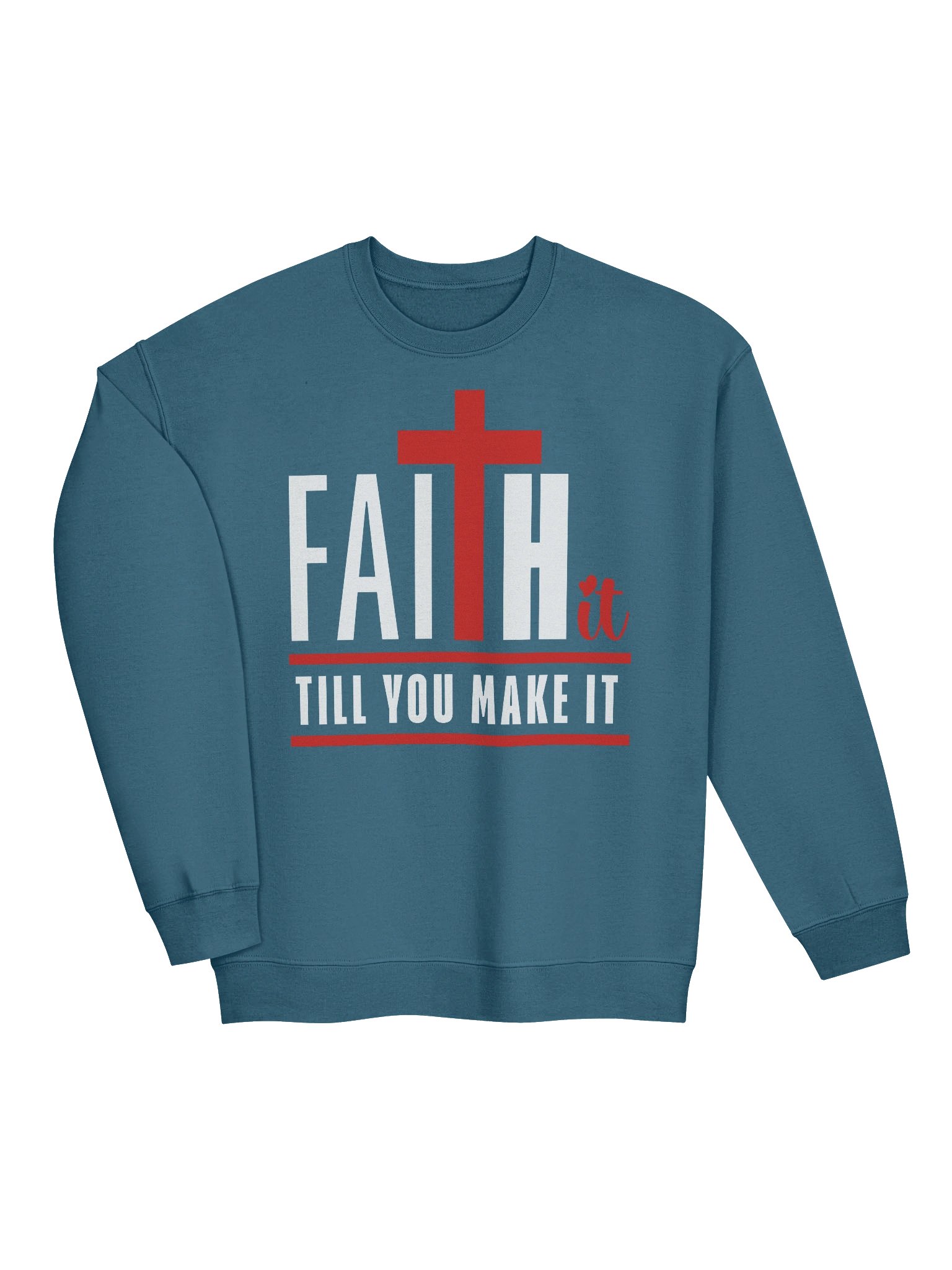 Faith It Til You Make It | Christian Sweater | Inspirational Faith-Based Sweatshirt for Women | Jesus Motivation Gift product image (18)