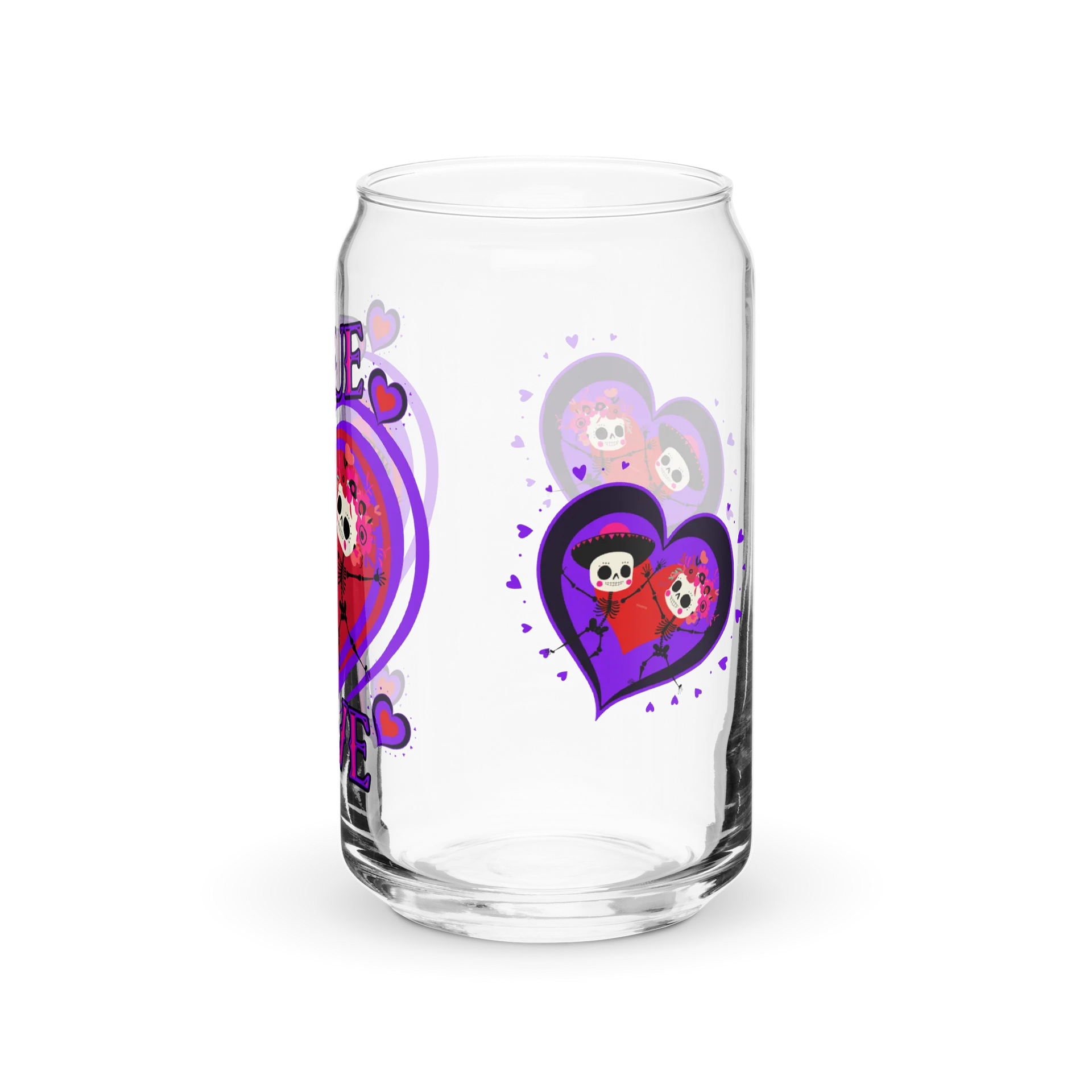 True Love Cute Skull Couple Glass product image (4)