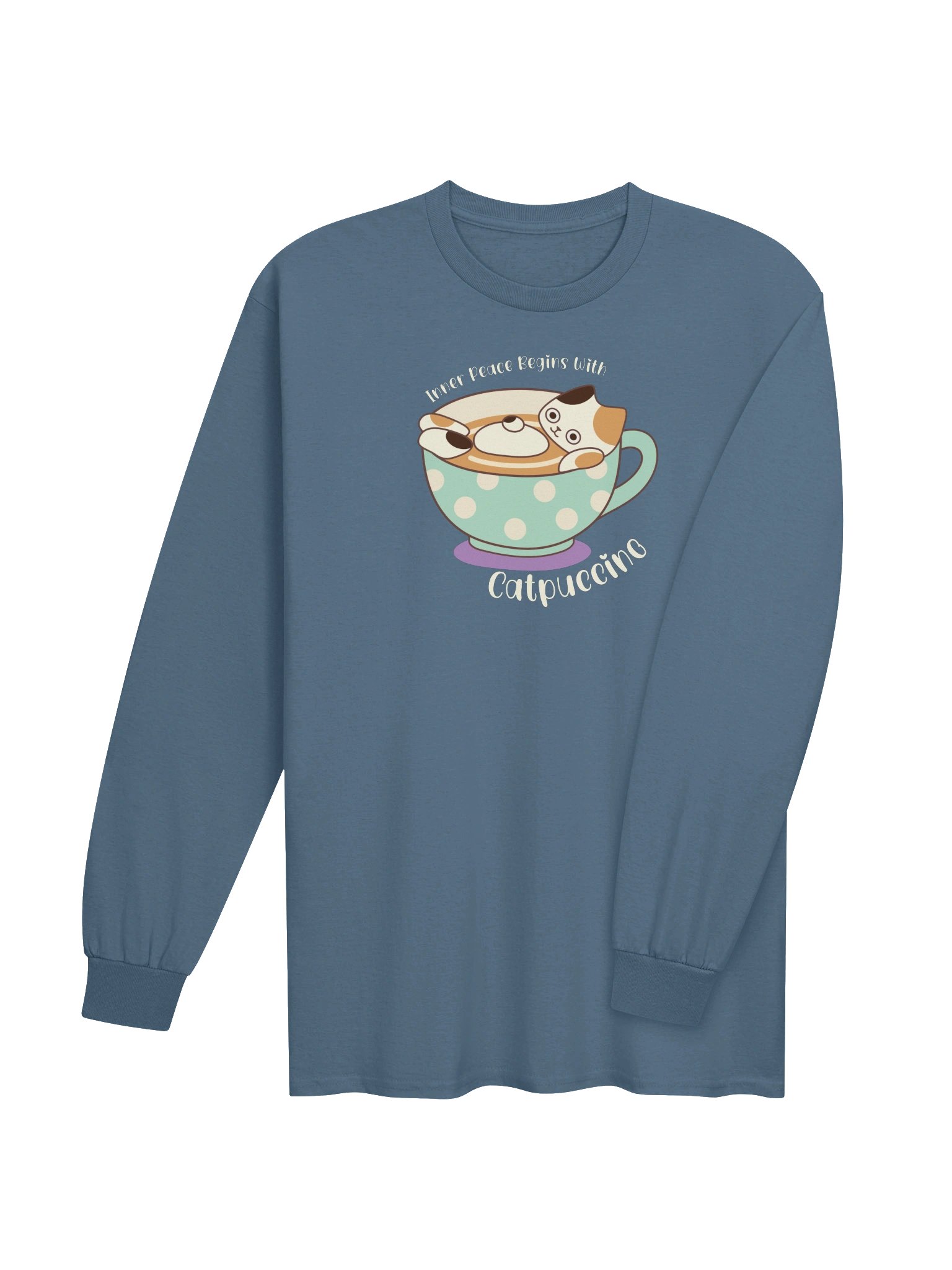 Catpuccino Cat - Unisex Adult Long Sleeve T-shirt product image (3)
