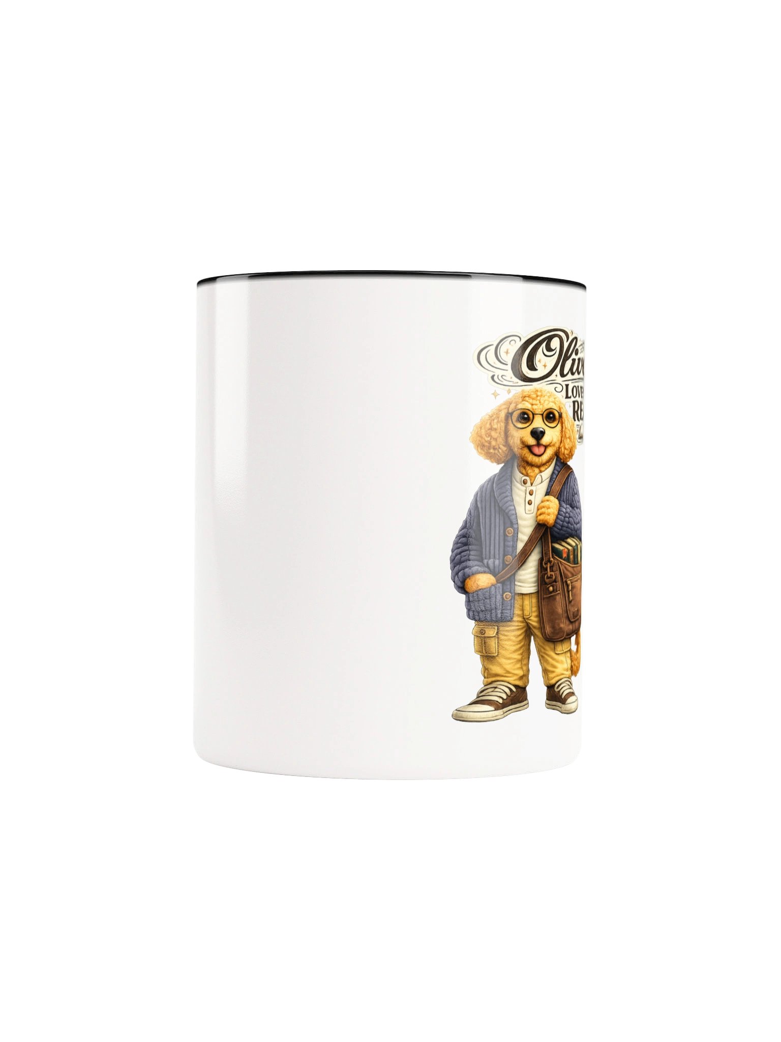 Oliver Loves to Read Paw Print Mug product image (21)