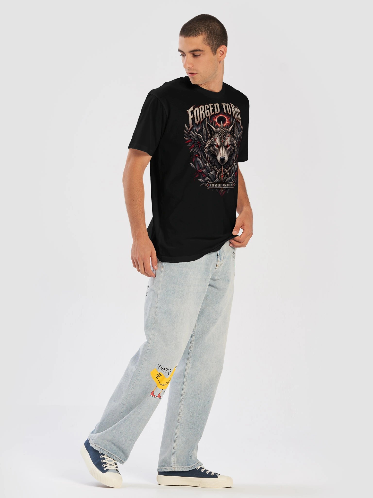 Forged To Rise Wolf T-Shirt | Dark Gothic Graphic Tee product image (31)
