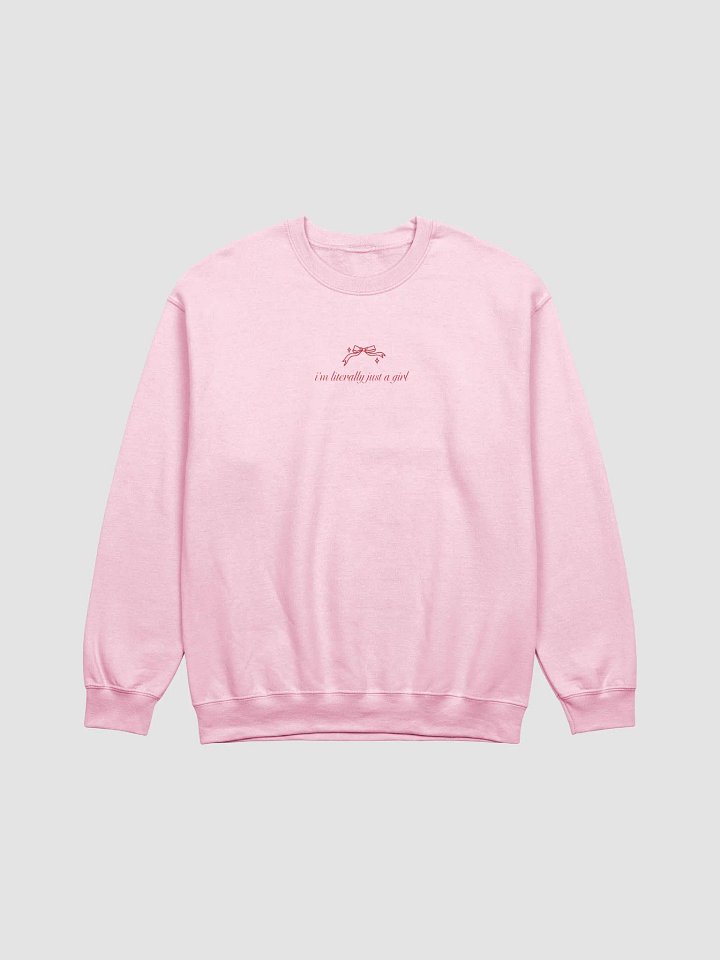 i'm literally just a girl printed crewneck [red lettering] product image (1)