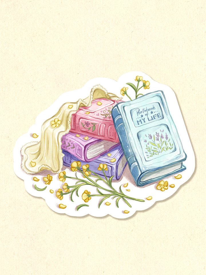 Book Flower - Sticker 3x3 product image (1)