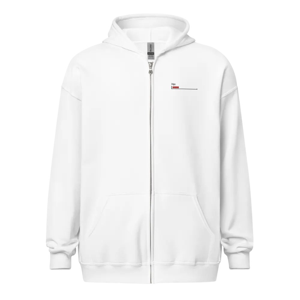Black Healthbar Embroidered on White Classic Zip Hoodie product image (1)