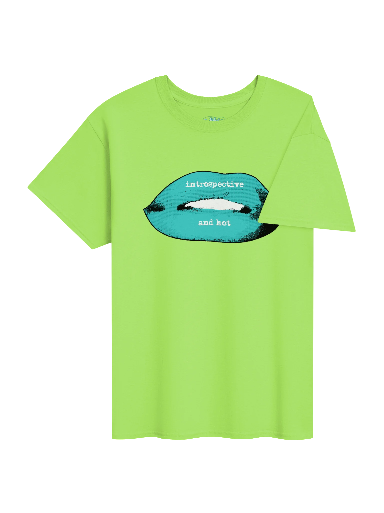 Turquoise and Green Hot and Introspective Lips Tee product image (4)