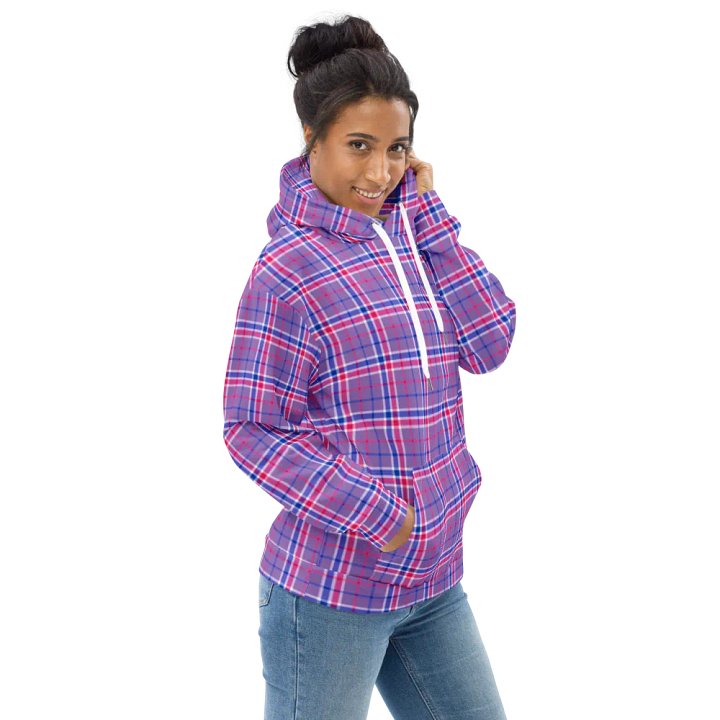 Lavender, Magenta, and Blue Plaid Hoodie product image (1)