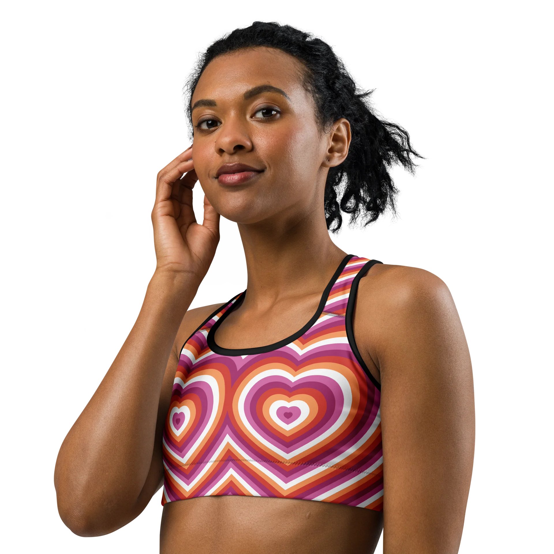 Lesbian Pride Hearts Sports Bra product image (2)