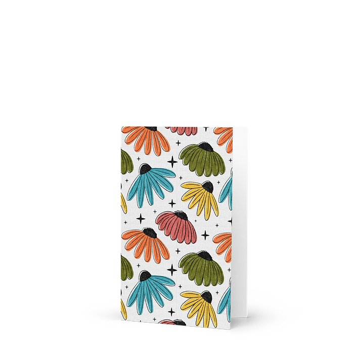 Retro Halftone Coneflowers Greeting Card product image (1)