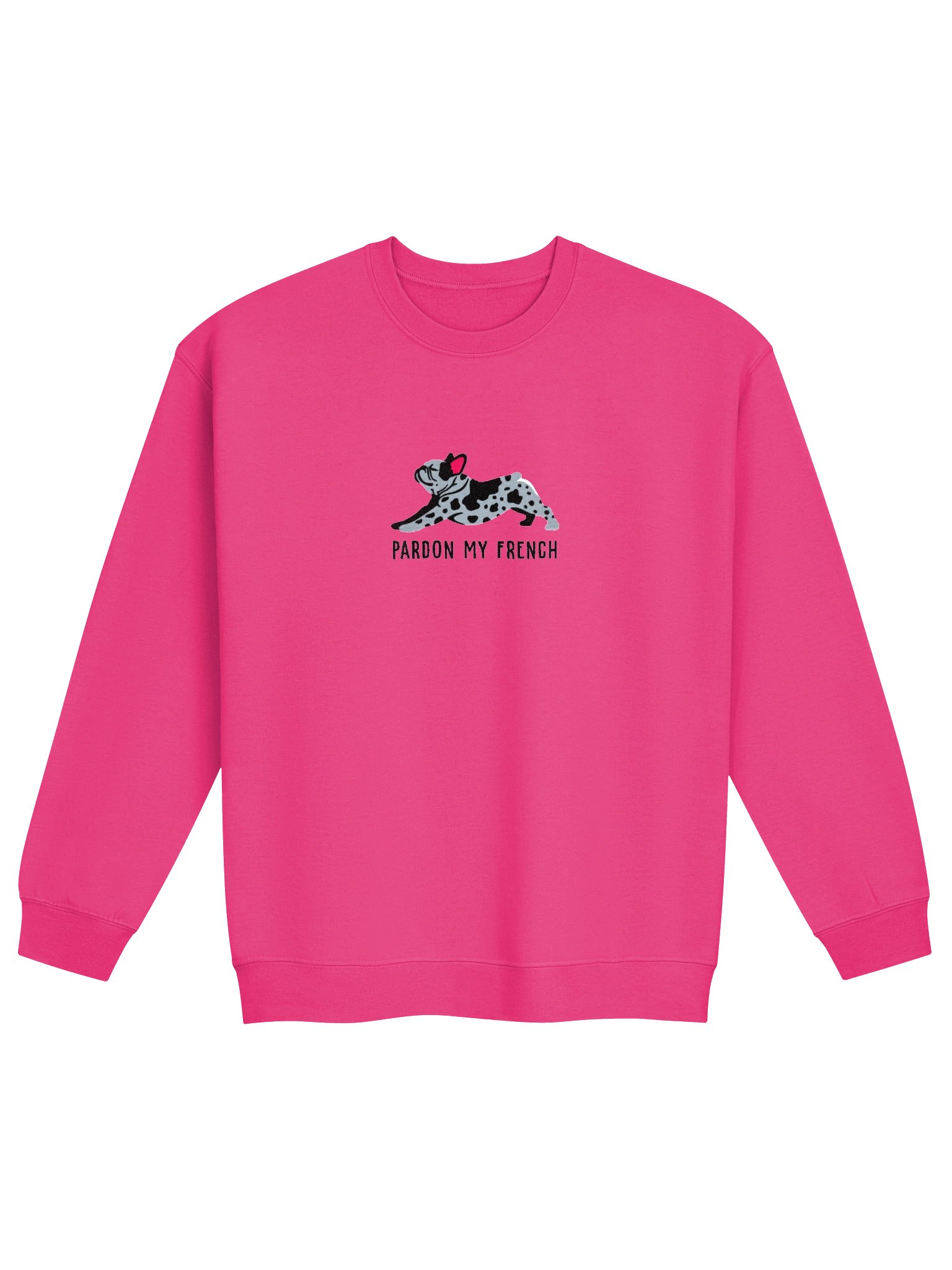 Pardon My French Sweatshirt (Embroidered) of a French Bulldog(Harlequin) product image (4)
