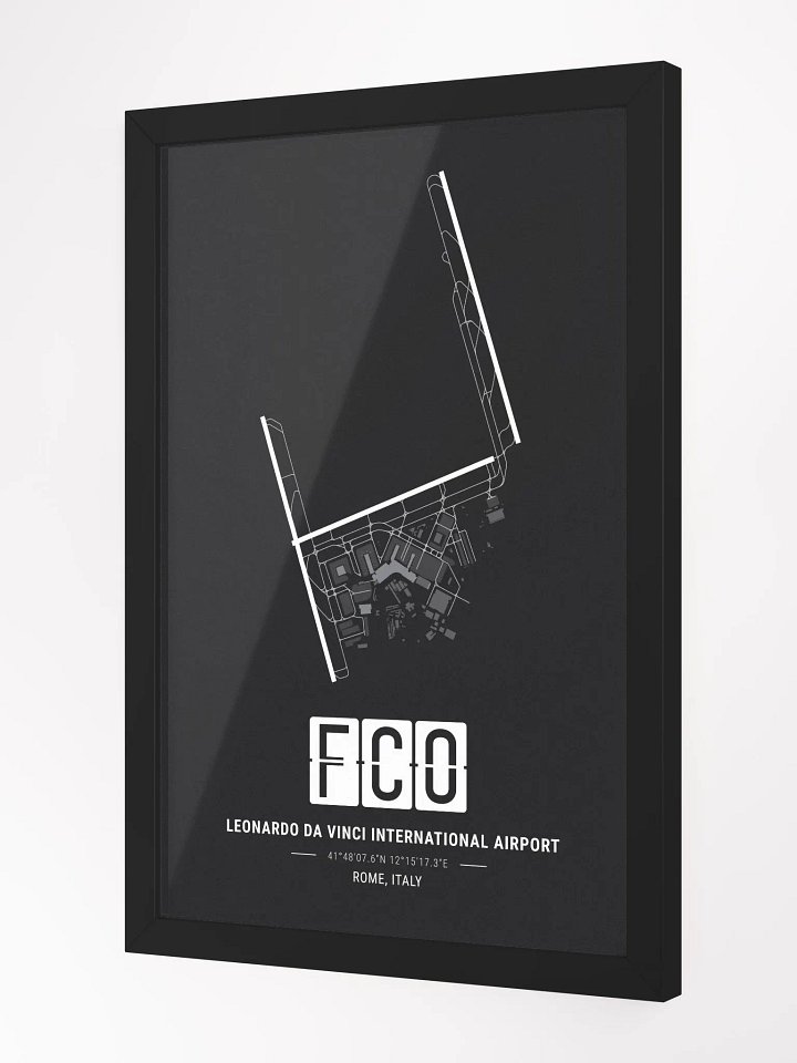 Framed Airport FCO Premium Map On Matt Paper product image (2)