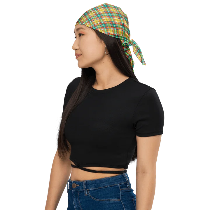 Yellow and Seafoam Green Plaid Bandana product image (1)