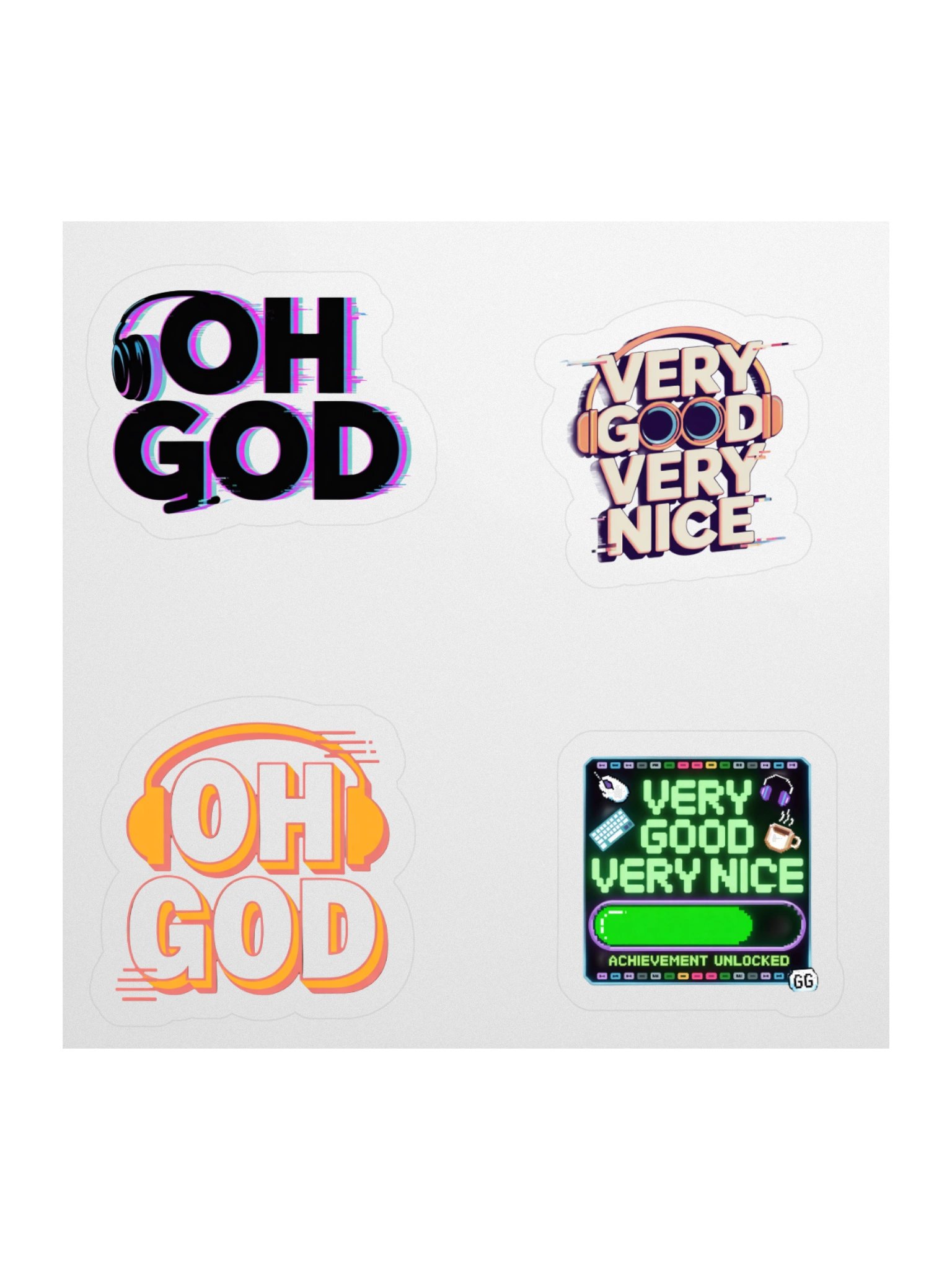 "OH GOD" + "Very Good Very Nice" | Kiss Cut Stickers product image (1)