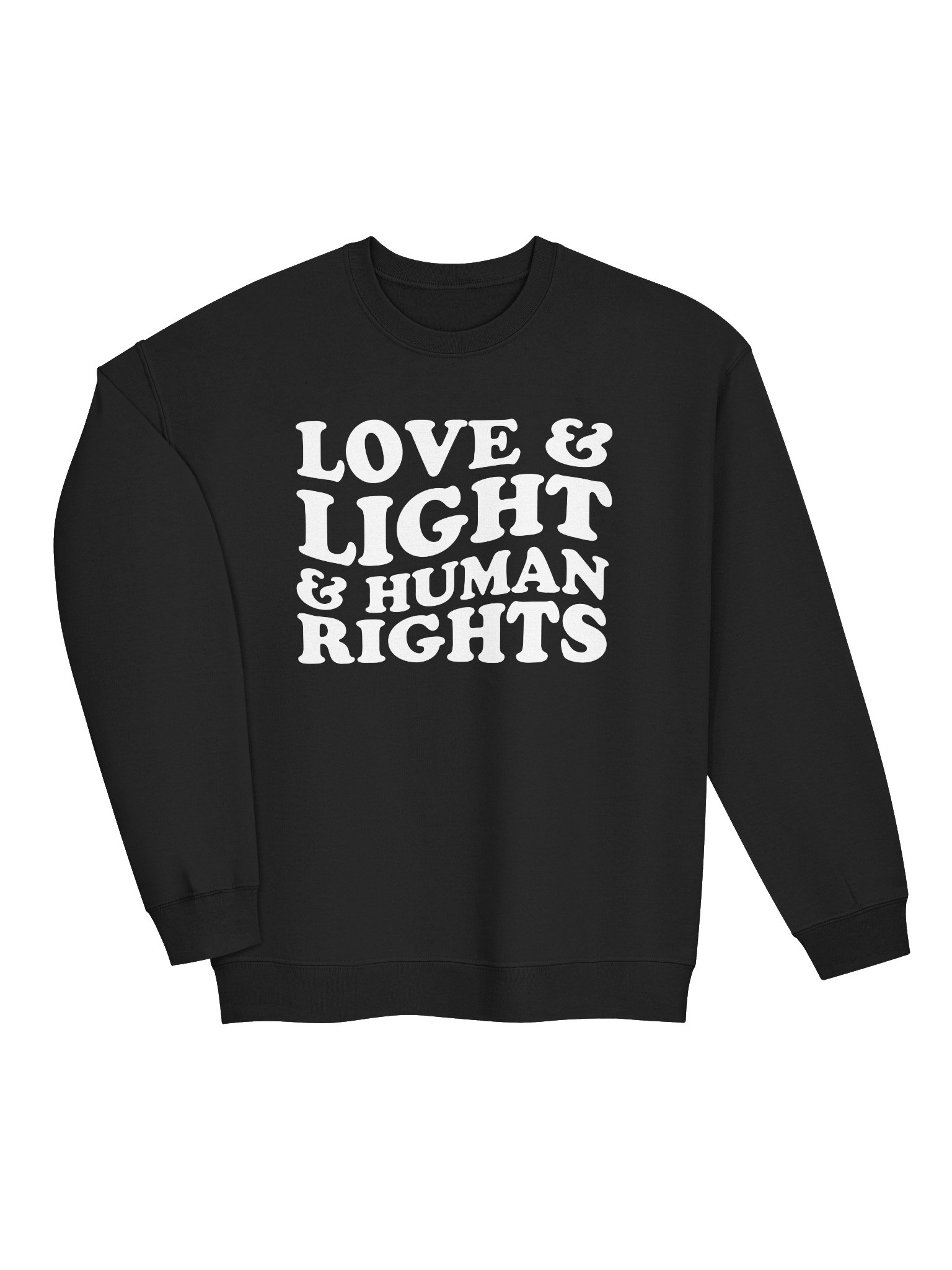 Love, Light & Human Rights Crew Sweatshirt (White) product image (16)