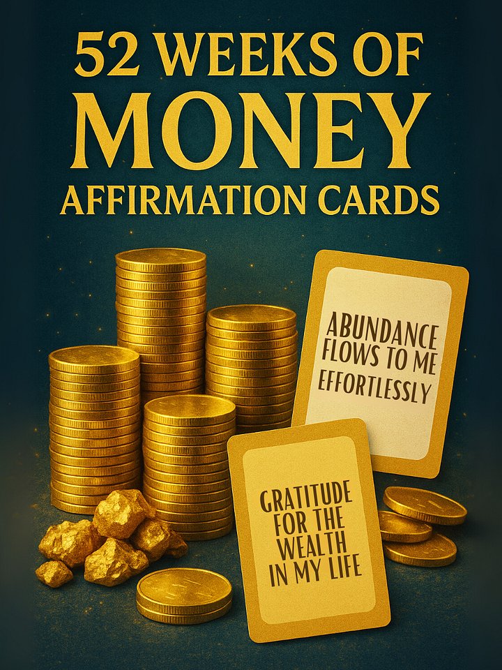 52 Weeks of Money Affirmation Cards | Daily Front & Back Practices for Wealth, Abundance & Financial Freedom product image (1)