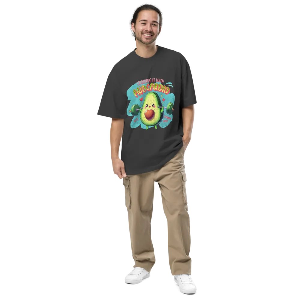 Crushing it with AVOcardio Oversized Faded T-Shirt product image (7)