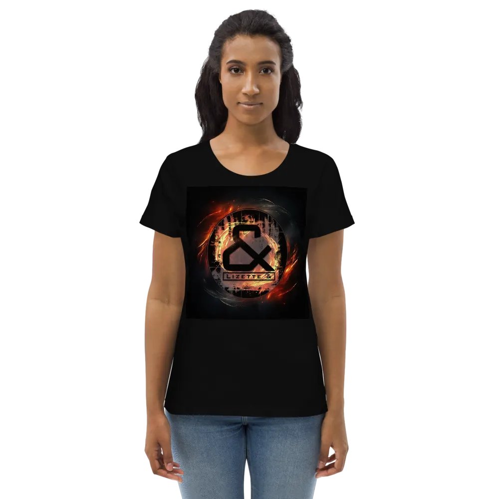 Lizette & badge logo on fire womens tee (EU only) product image (1)