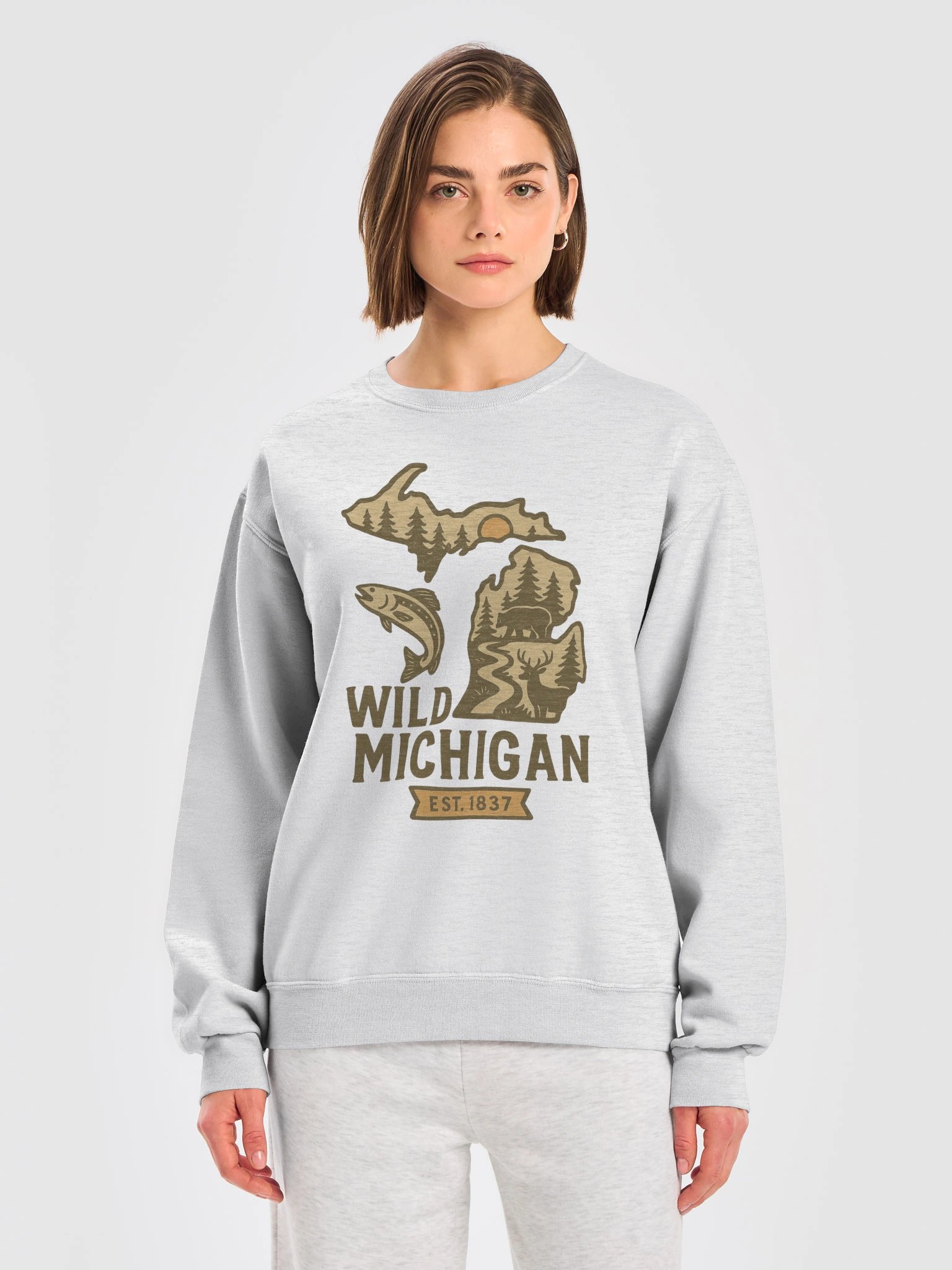 Wild Michigan Nature Emblem Sweatshirt product image (9)
