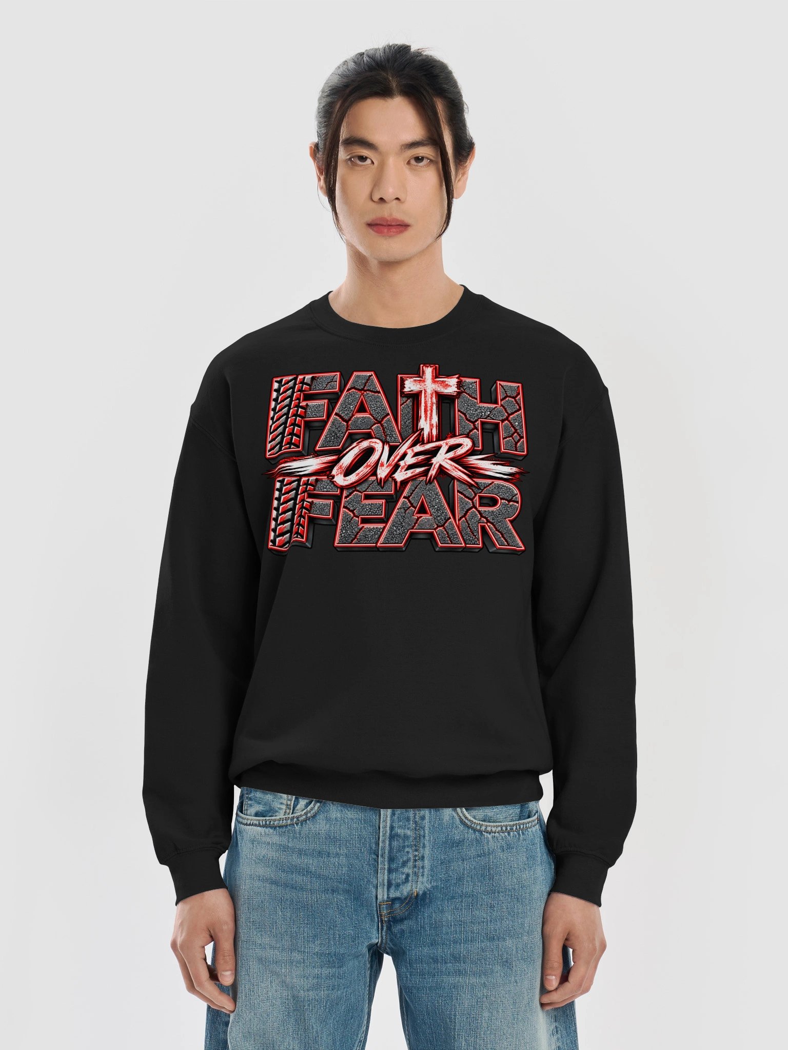 Blacktop Brand: "Faith Over Fear" Crewneck Sweatshirt product image (5)