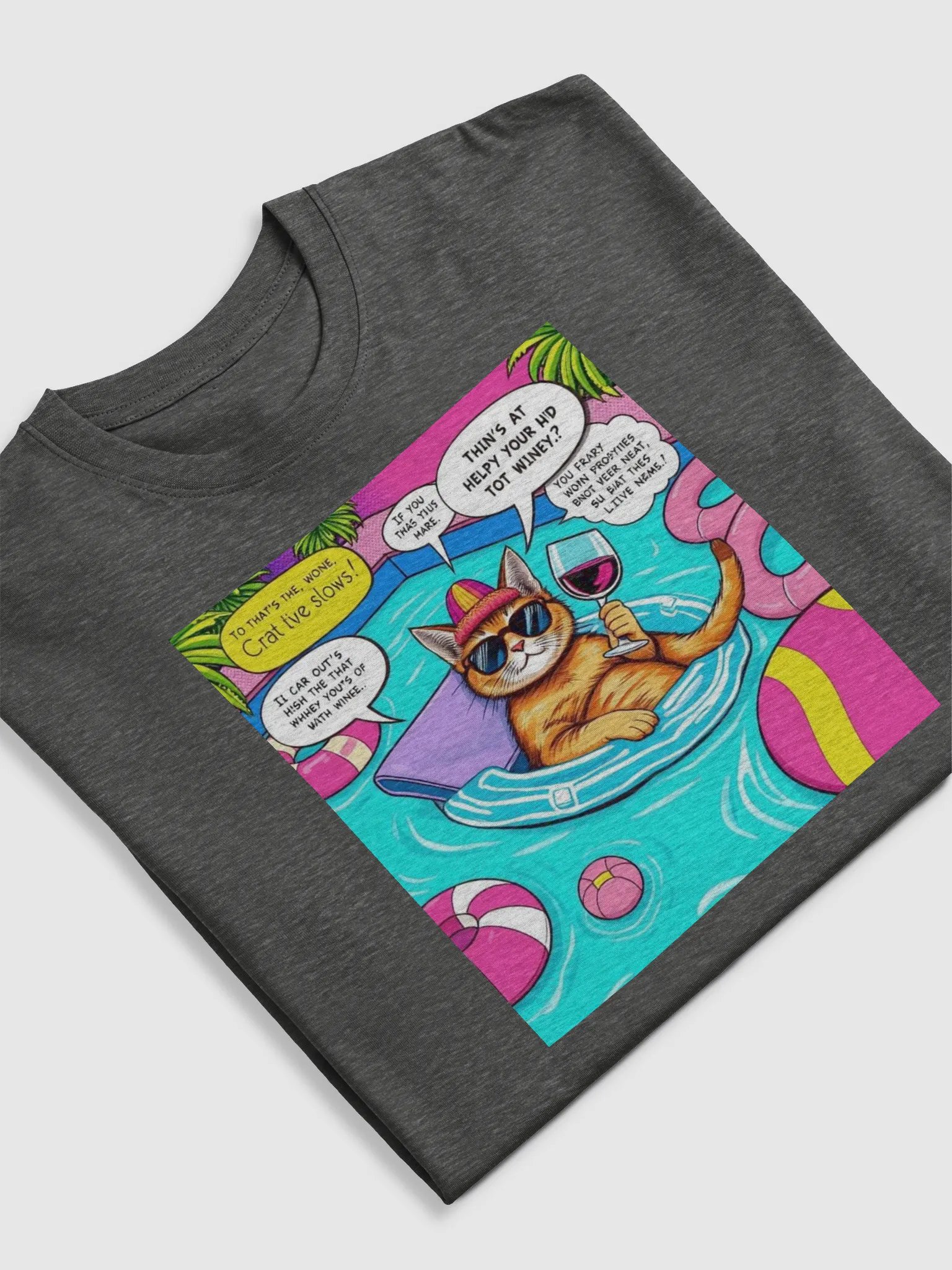 Wine Cat Pool Day Tee product image (63)