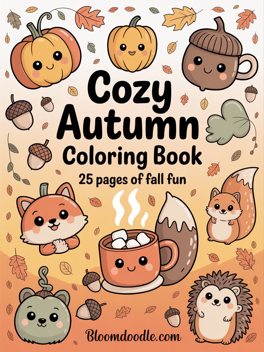 Cozy Autumn Coloring Book product image (1)