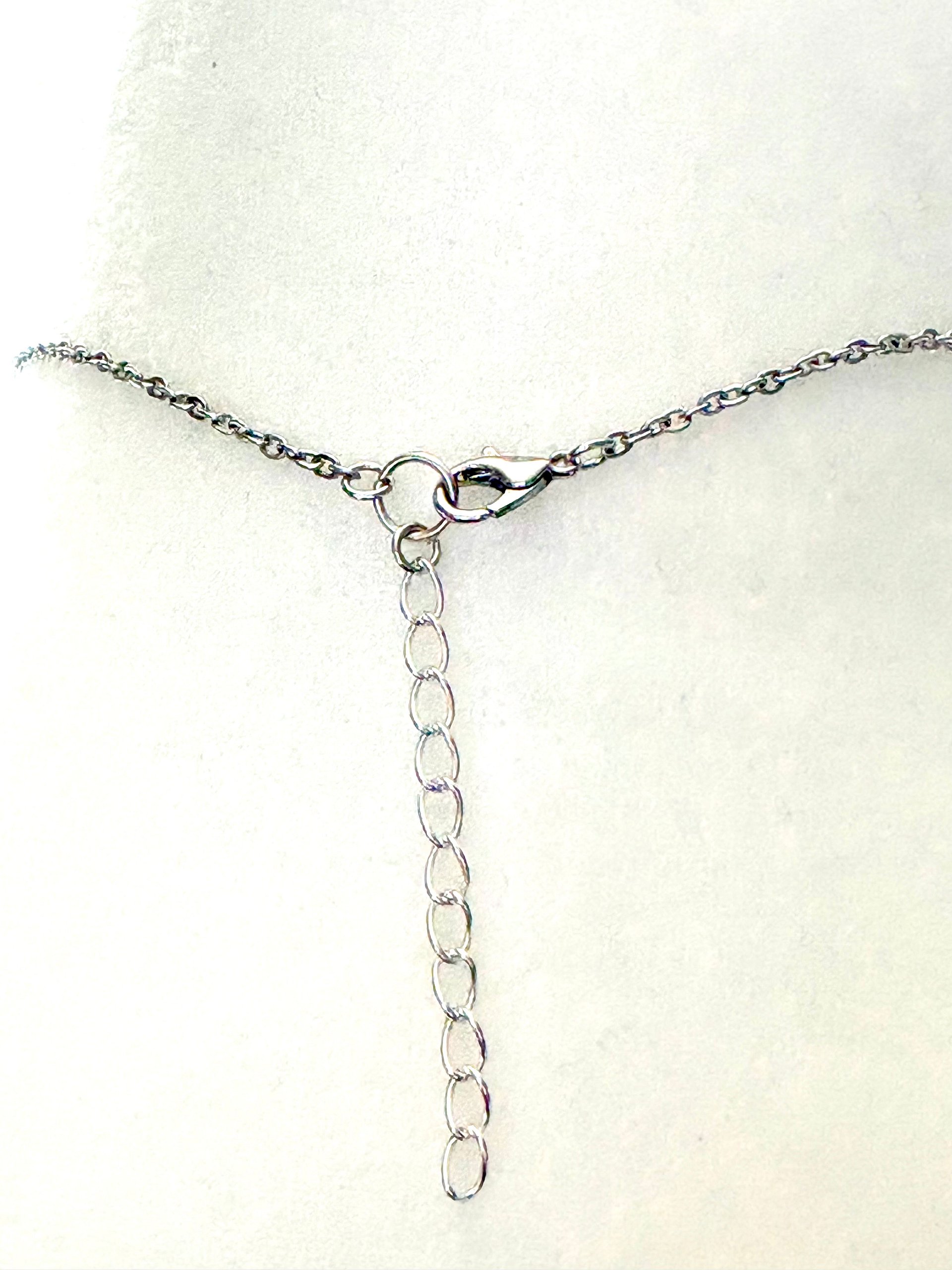 MFD-00282 | Poinsettia Pendant Necklace with Stainless Steel Cable Chain and Paperclip Chain | Handmade Jewelry by Monique Faella Designs™ product image (6)